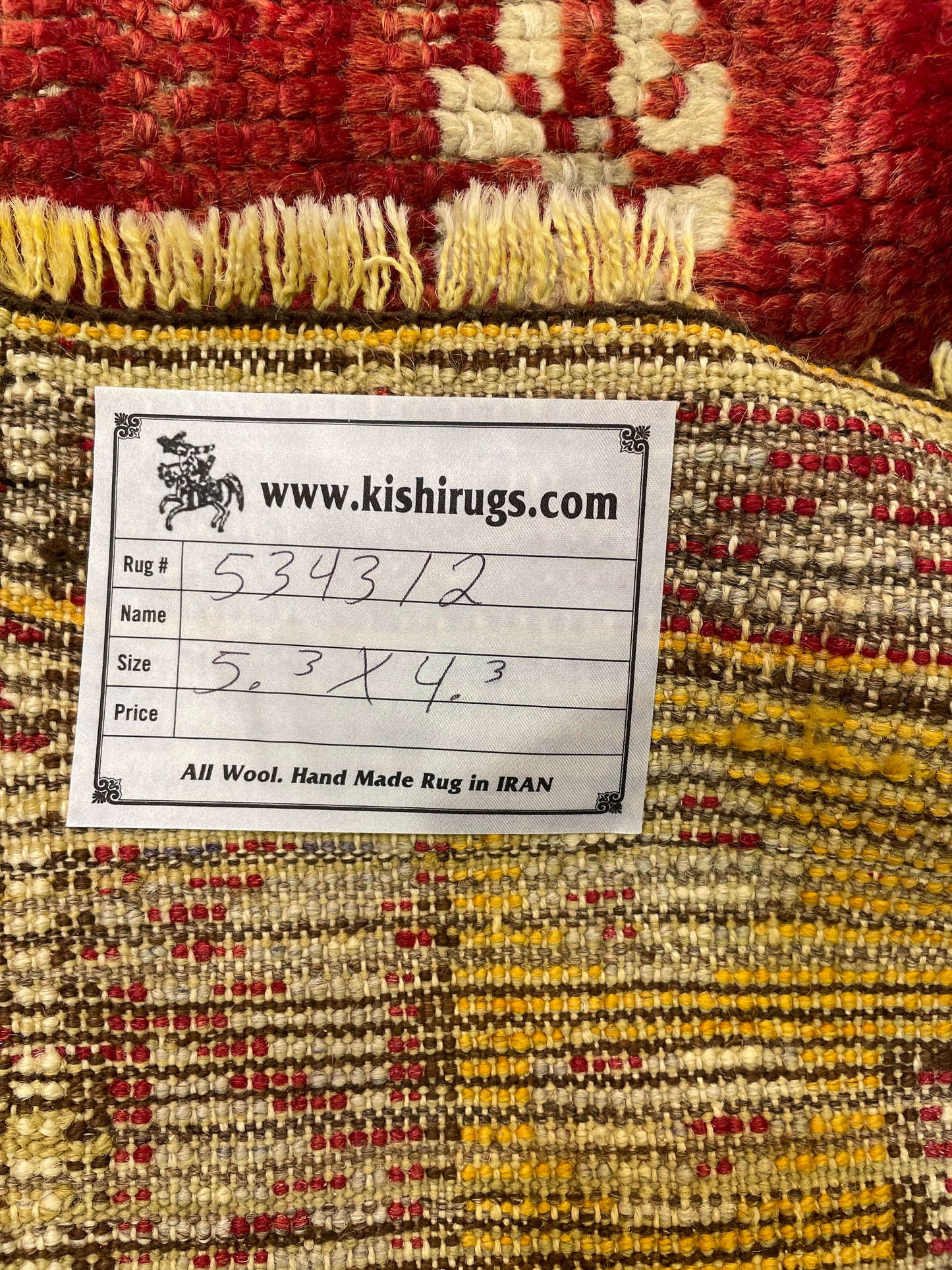 Hand-Knotted Wool Rug Turkish Oushak 4'3" x 5'3"