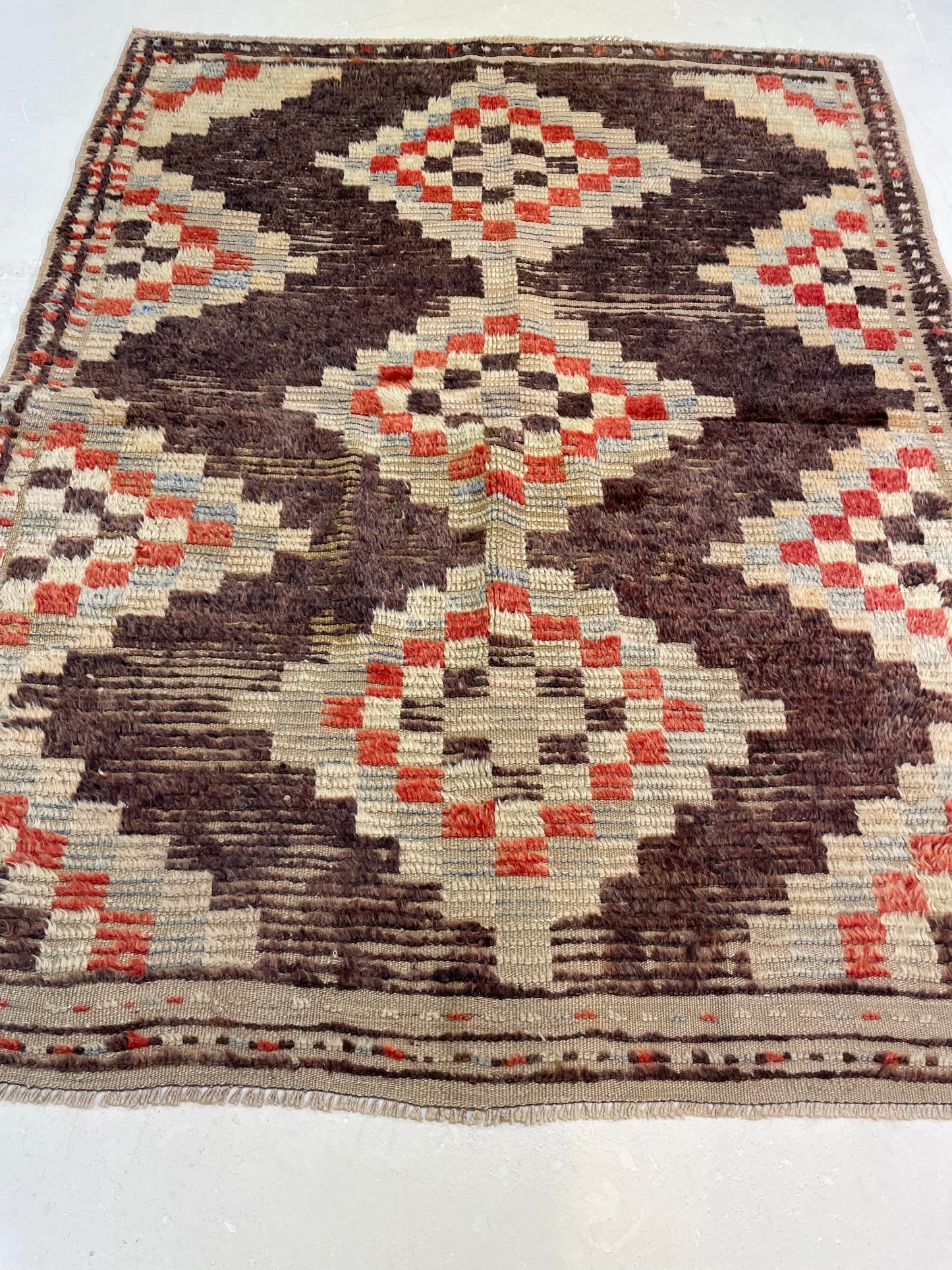 Hand-Knotted Wool Rug Turkish Oushak 4' x 5'1"