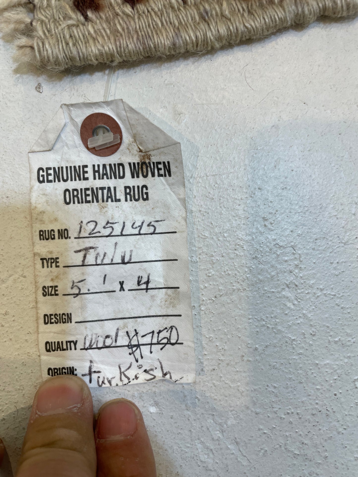 Hand-Knotted Wool Rug Turkish Oushak 4' x 5'1"