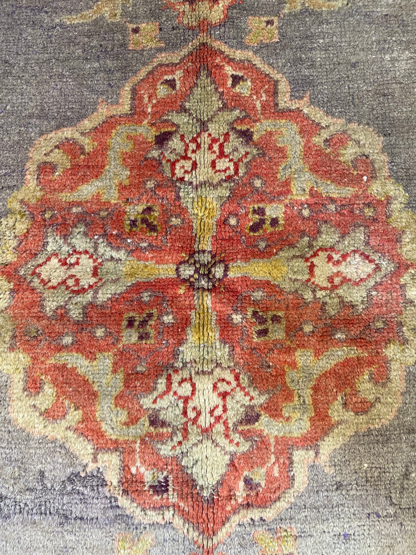 Hand-Knotted Wool Rug Turkish Oushak 3'2" x 6'2"