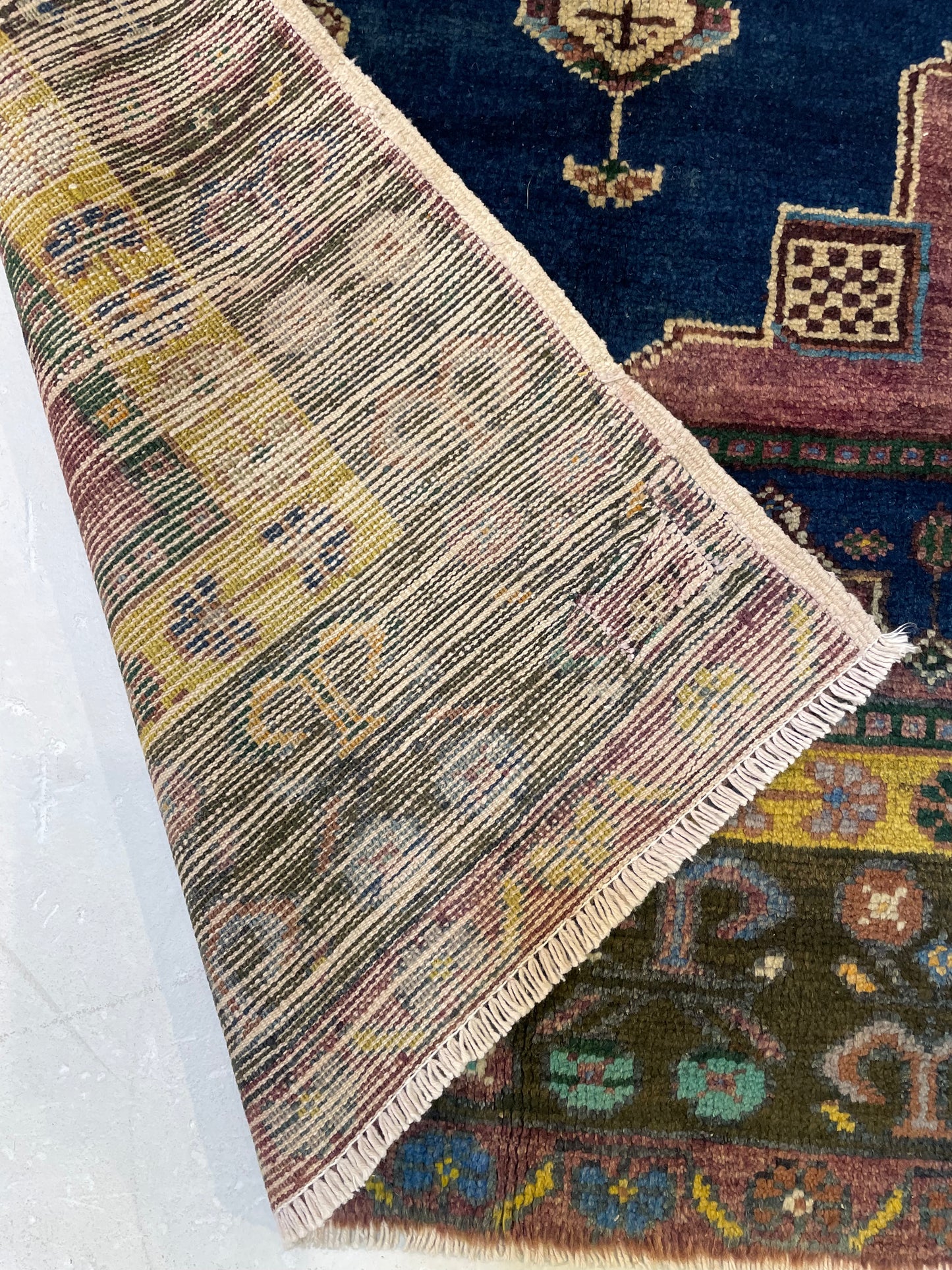 Hand-Knotted Wool Rug Turkish Oushak 3'6" x 6'10"