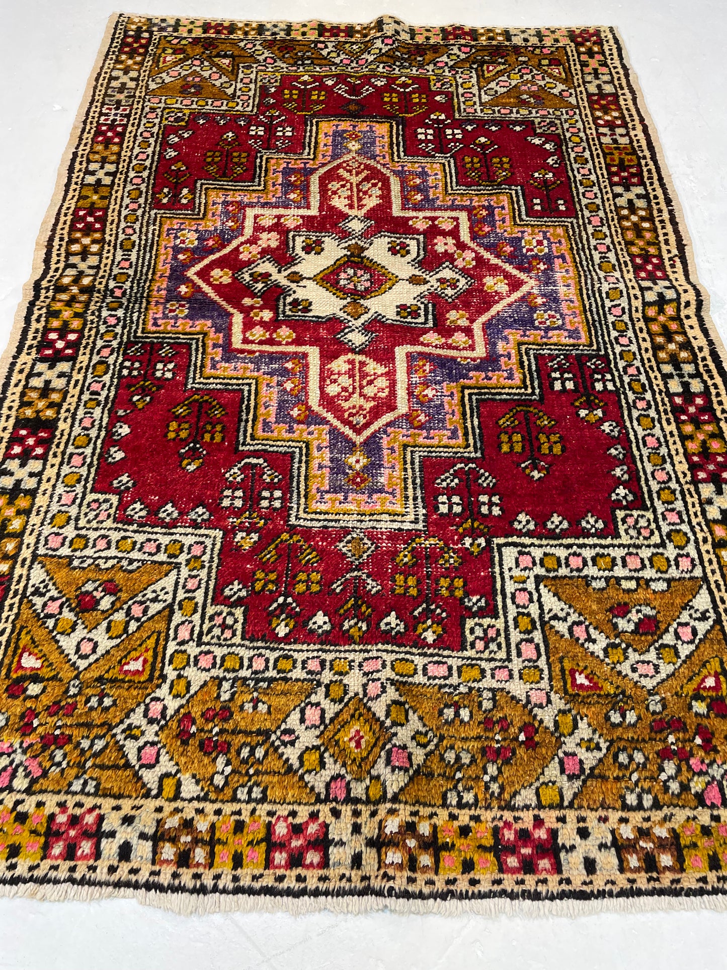 Hand-Knotted Wool Rug Turkish Oushak 4' x 5'9"