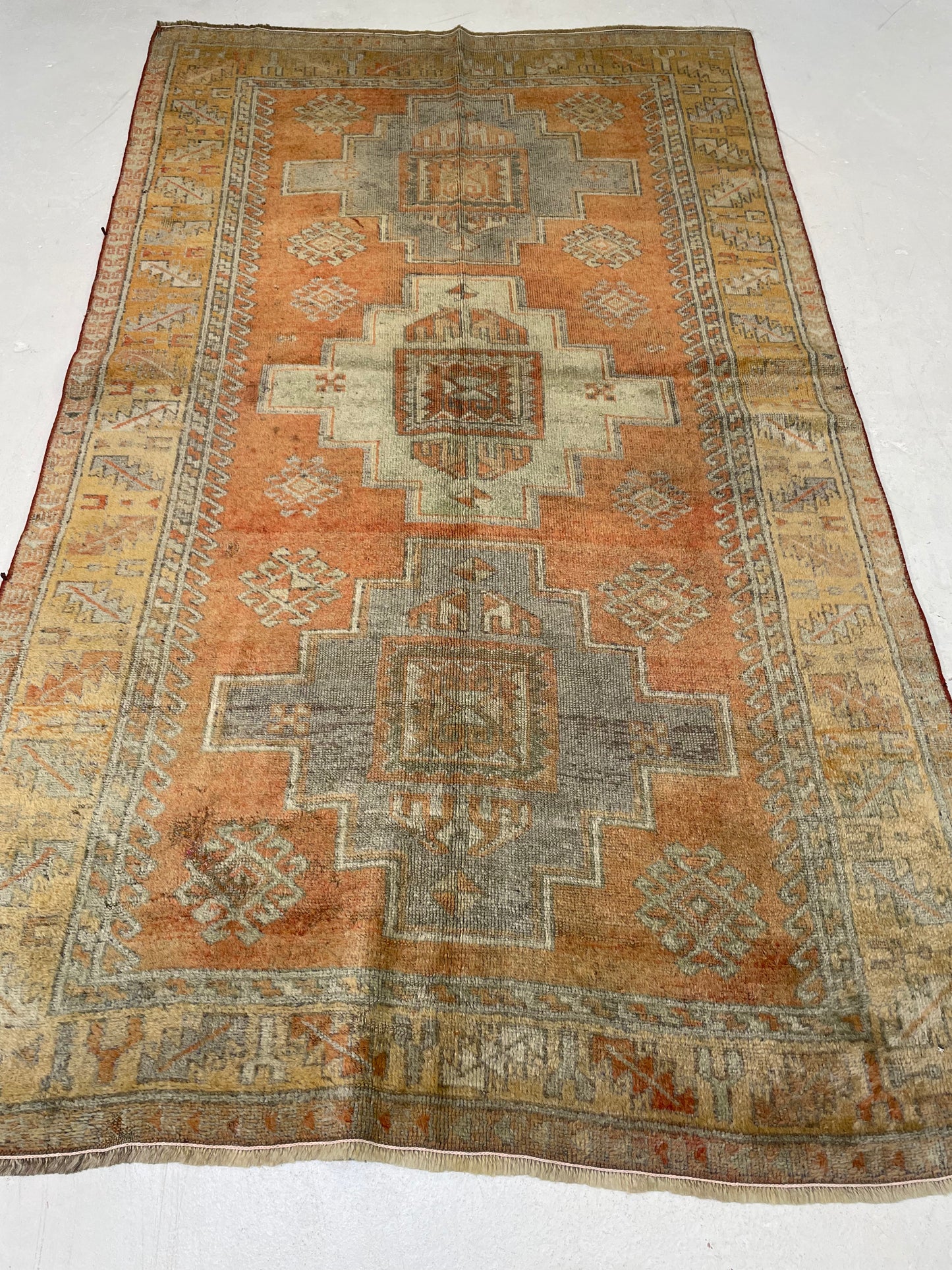 Hand-Knotted Wool Rug Turkish Oushak 3'6" x 5'10"