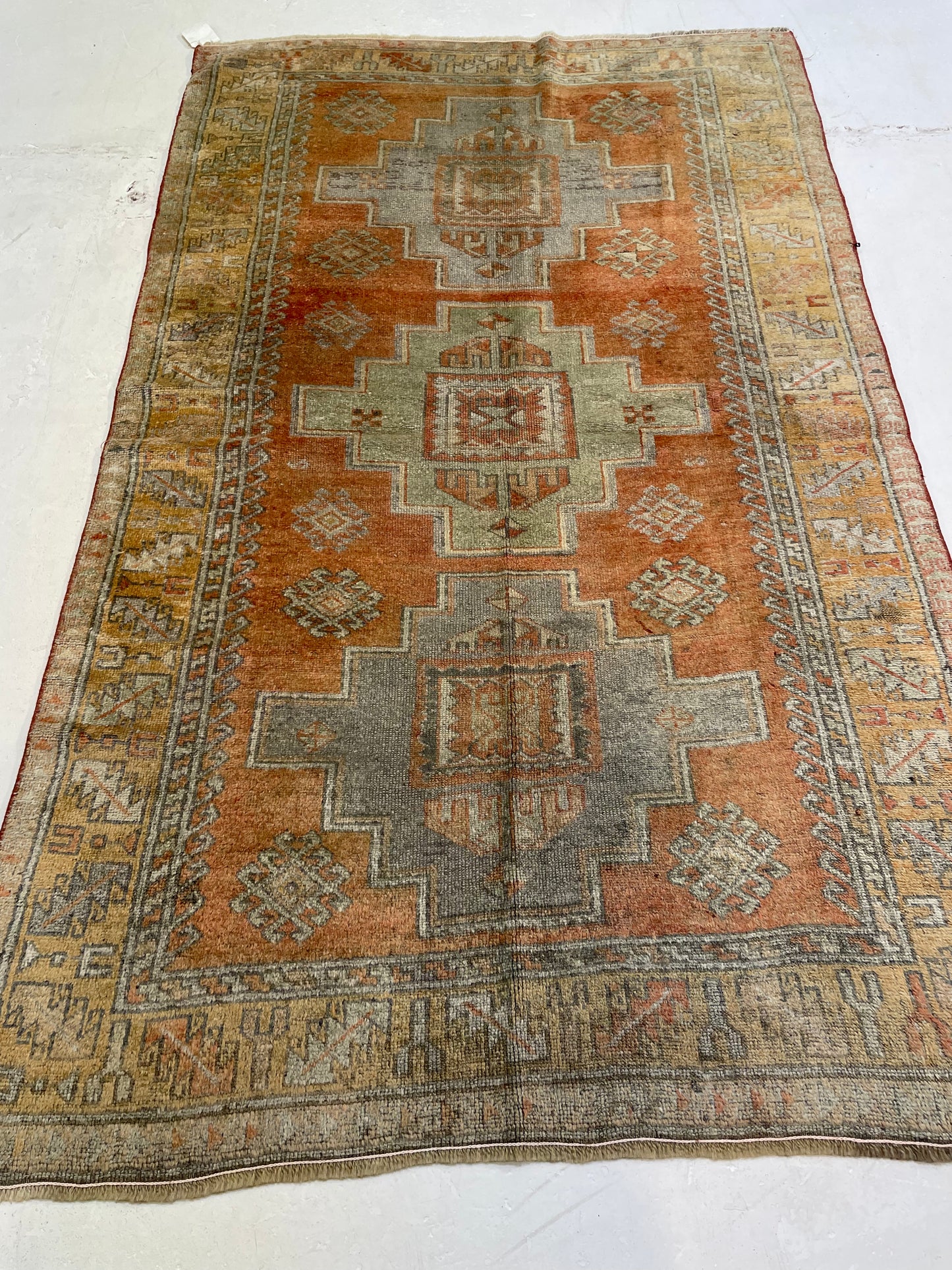 Hand-Knotted Wool Rug Turkish Oushak 3'6" x 5'10"