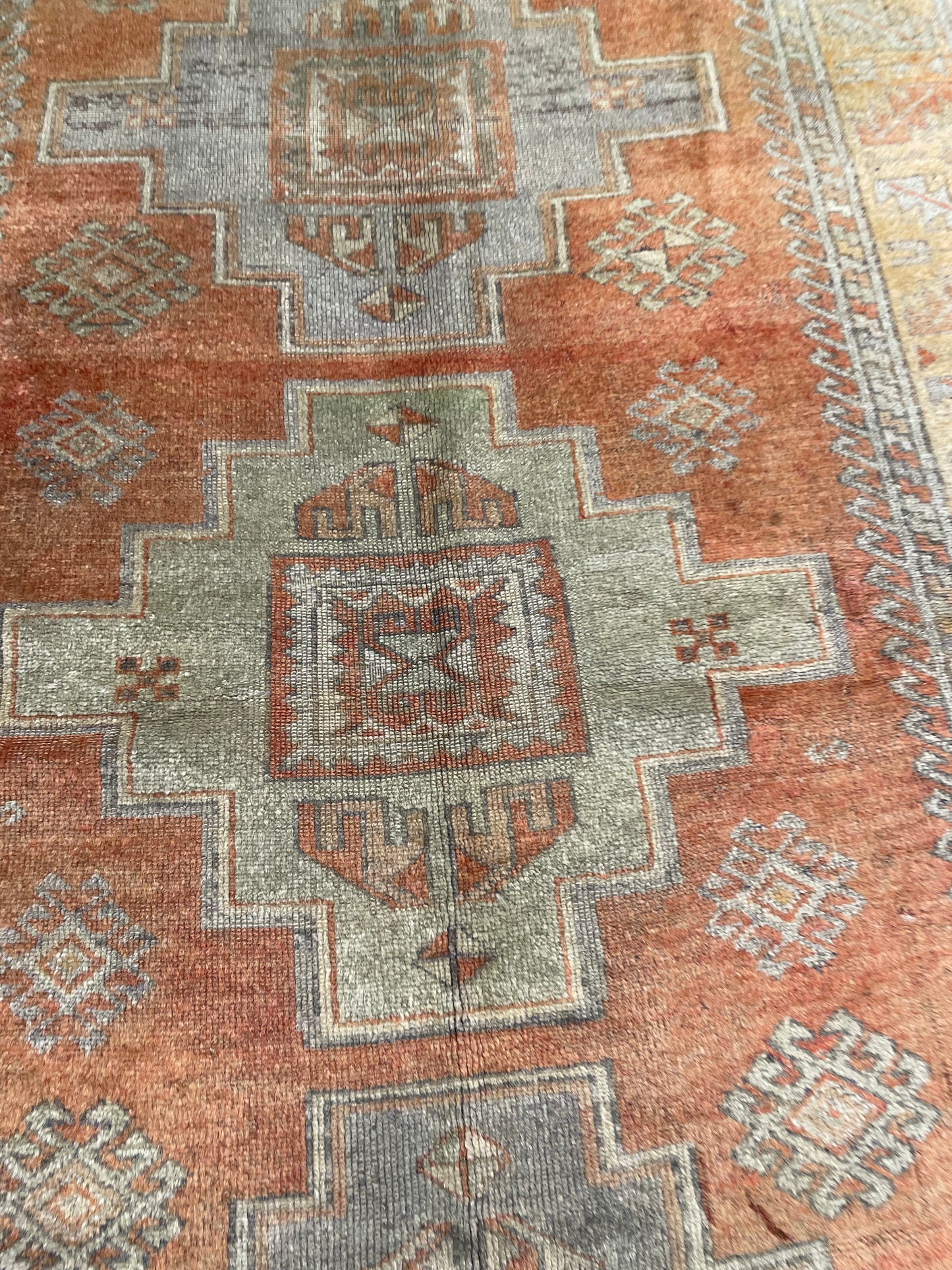 Hand-Knotted Wool Rug Turkish Oushak 3'6" x 5'10"