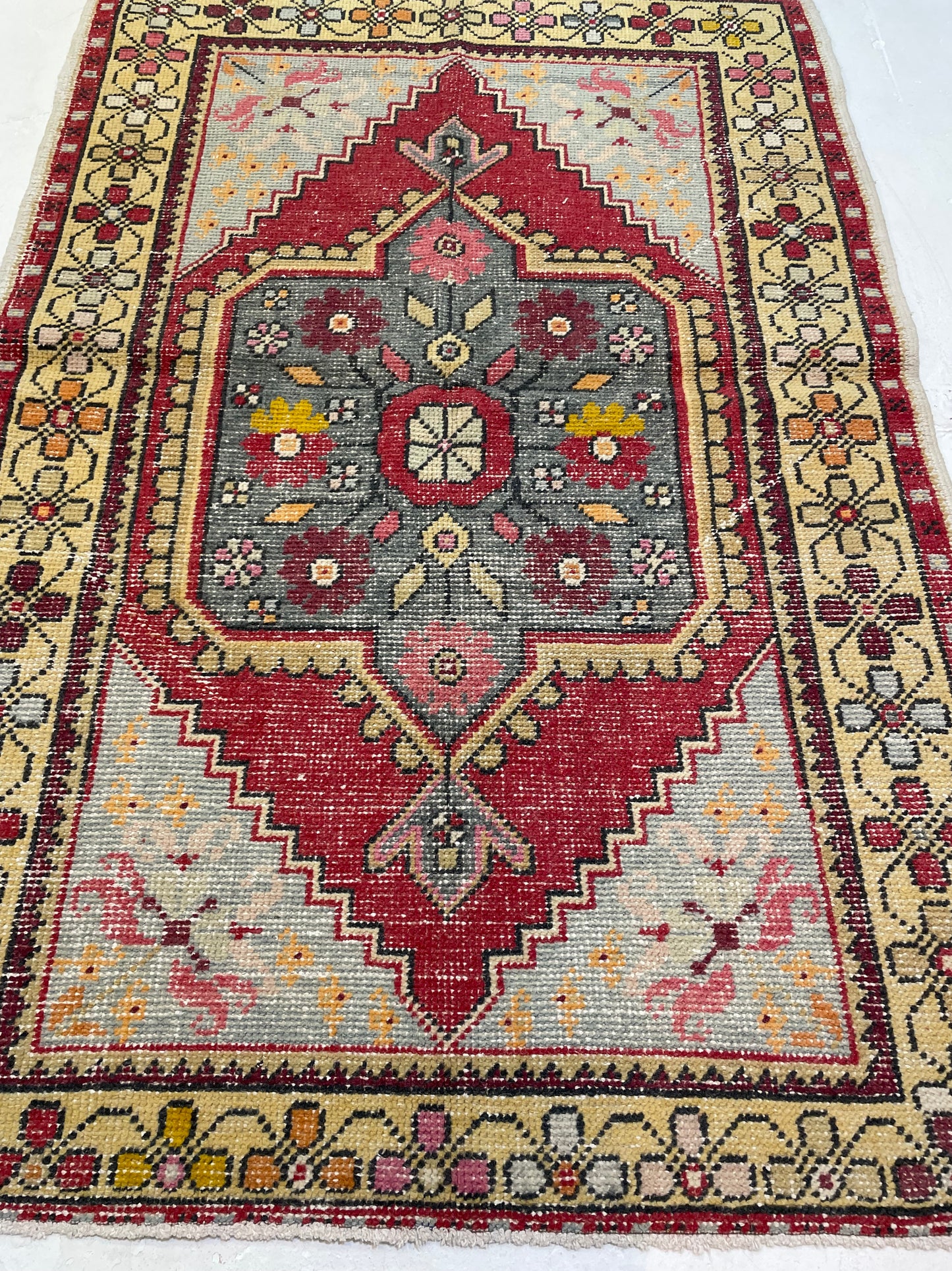 Hand-Knotted Wool Rug Turkish Oushak 3'6" x 5'2"