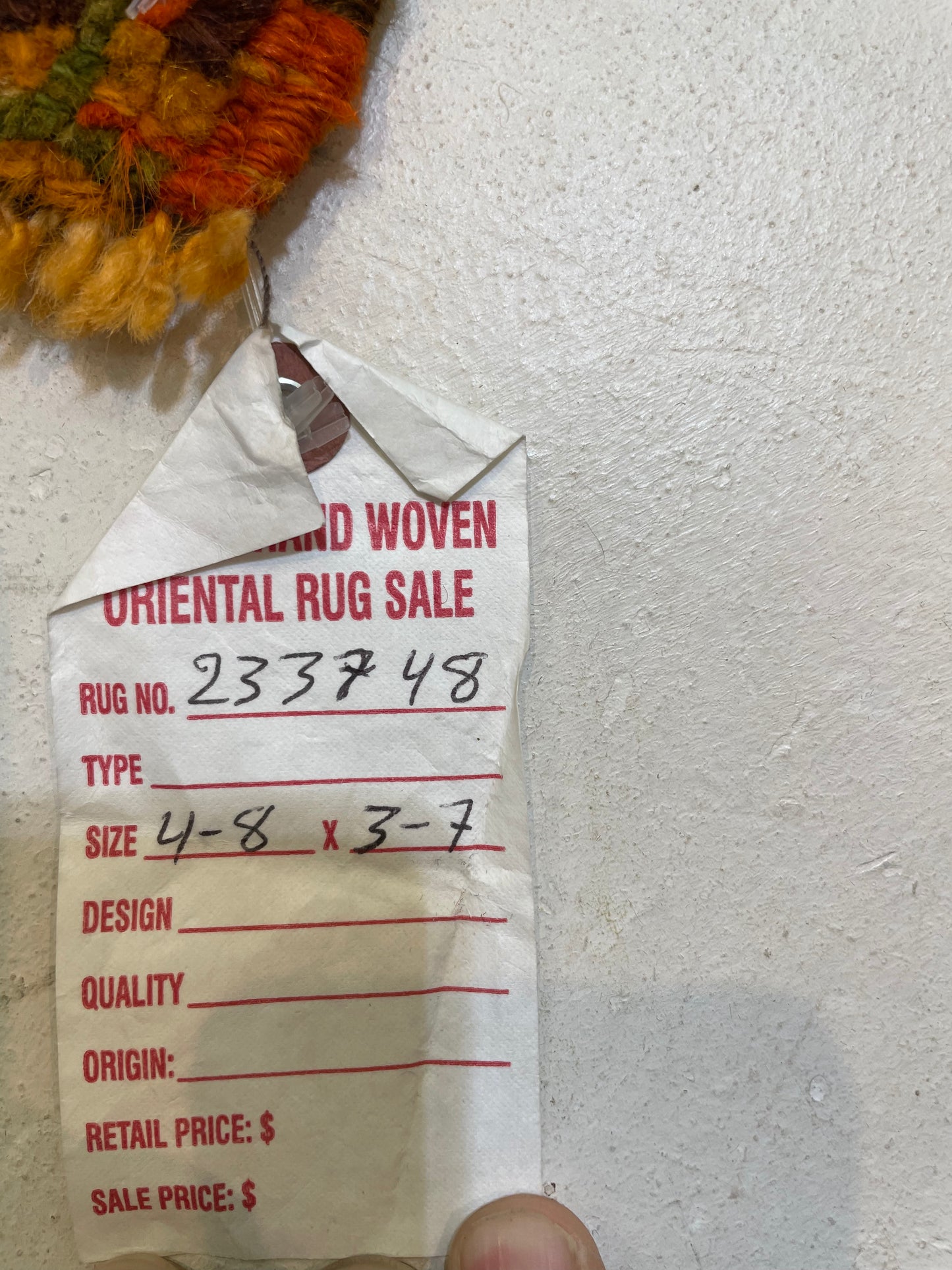 Hand-Knotted Wool Rug Turkish Oushak 3'7" x 4'8"