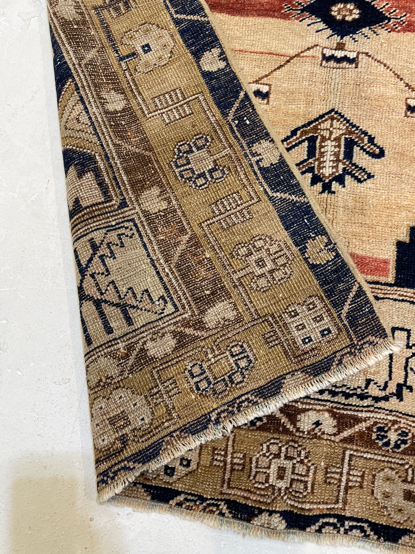 Hand-Knotted Wool Rug Turkish Oushak 3'5" x 6'