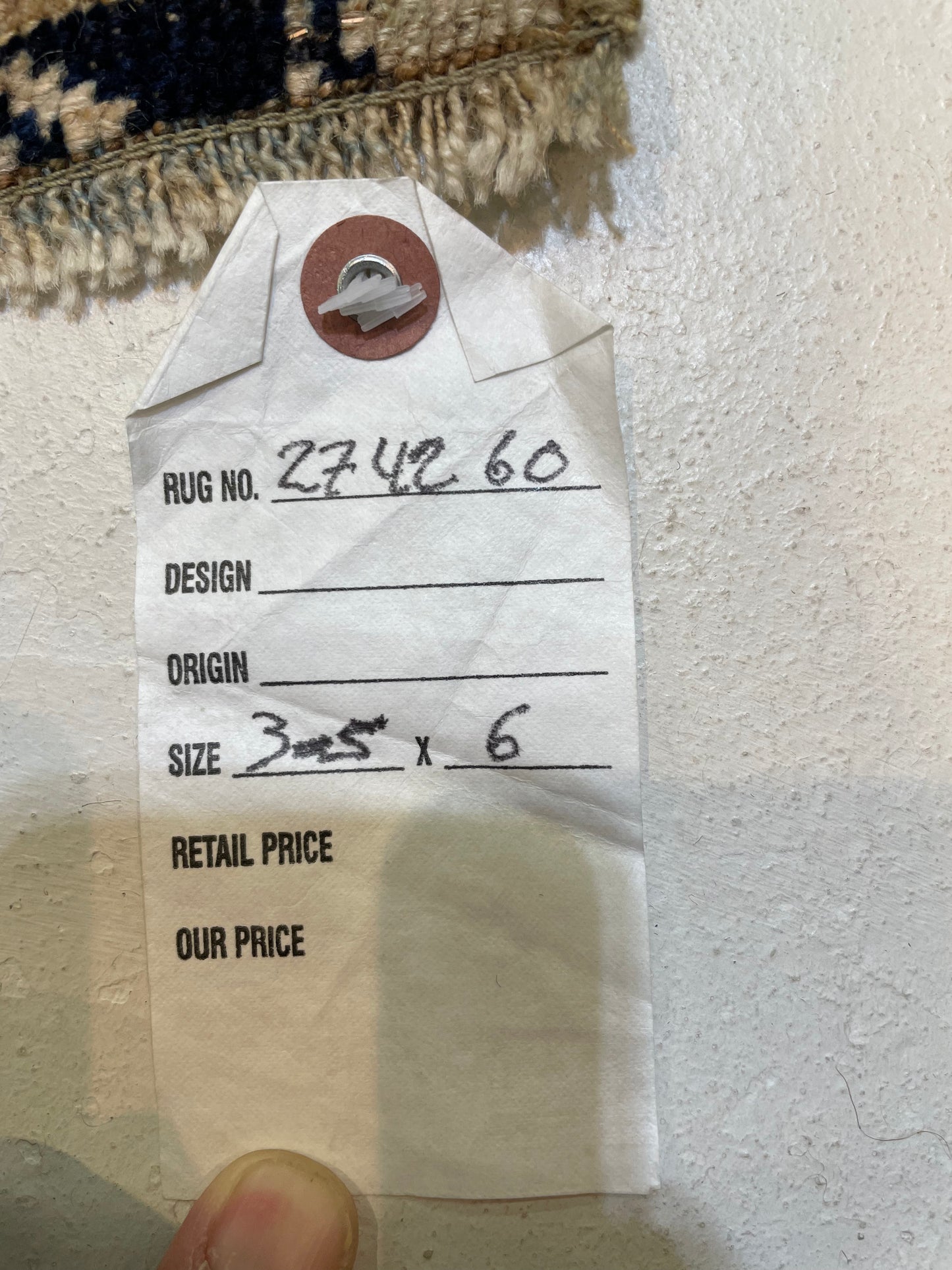 Hand-Knotted Wool Rug Turkish Oushak 3'5" x 6'