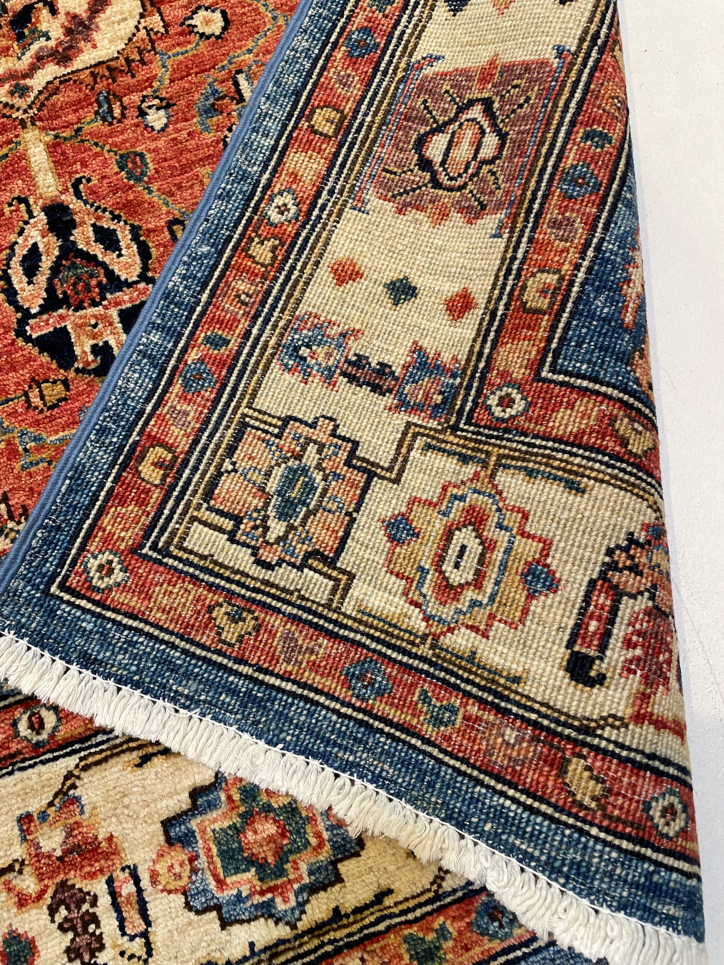 Hand-Knotted Wool Rug Pakistan Serapi 4' x 5'11"
