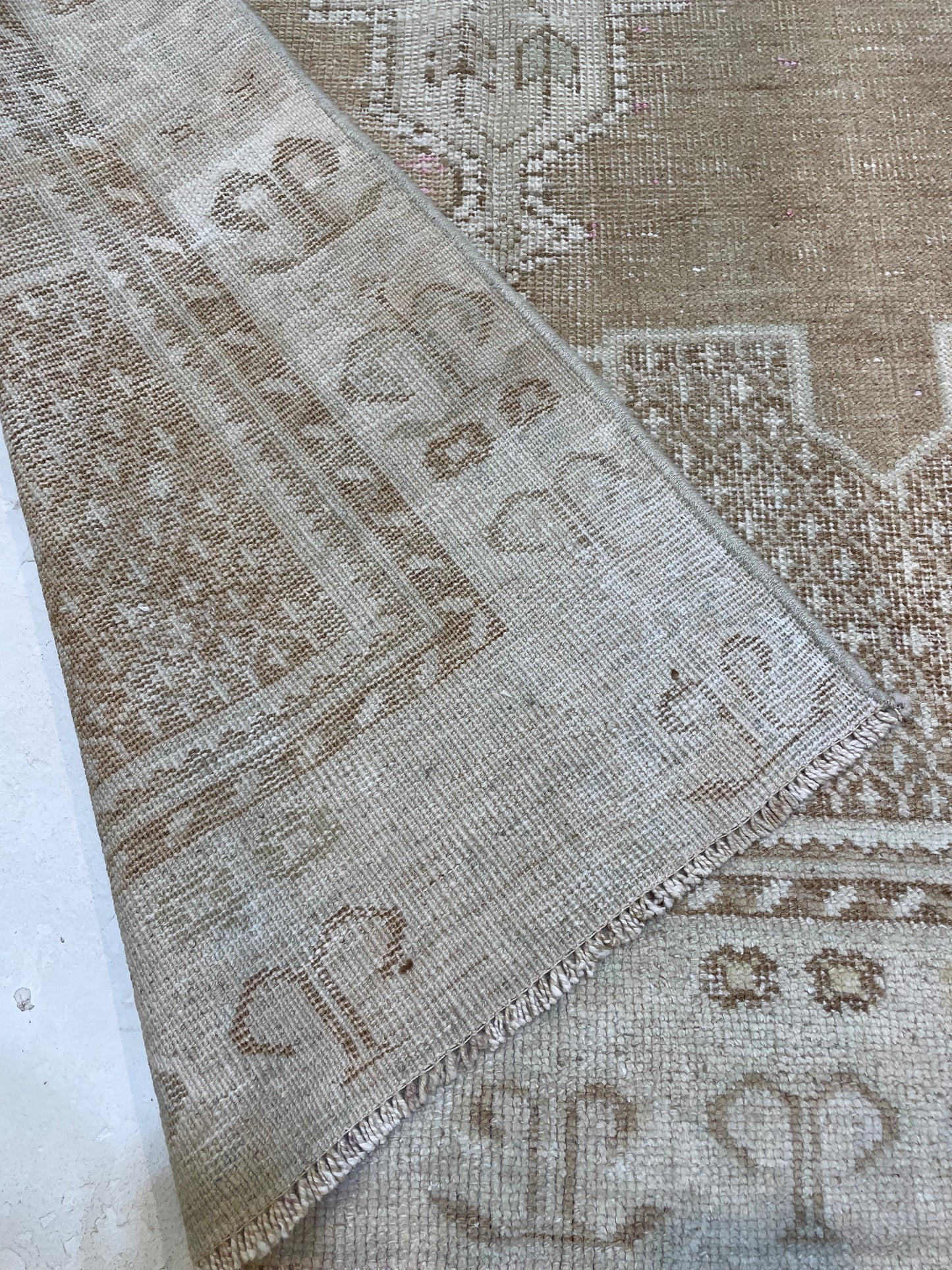 Hand-Knotted Wool Rug Turkish Oushak 3'7" x 6'8"