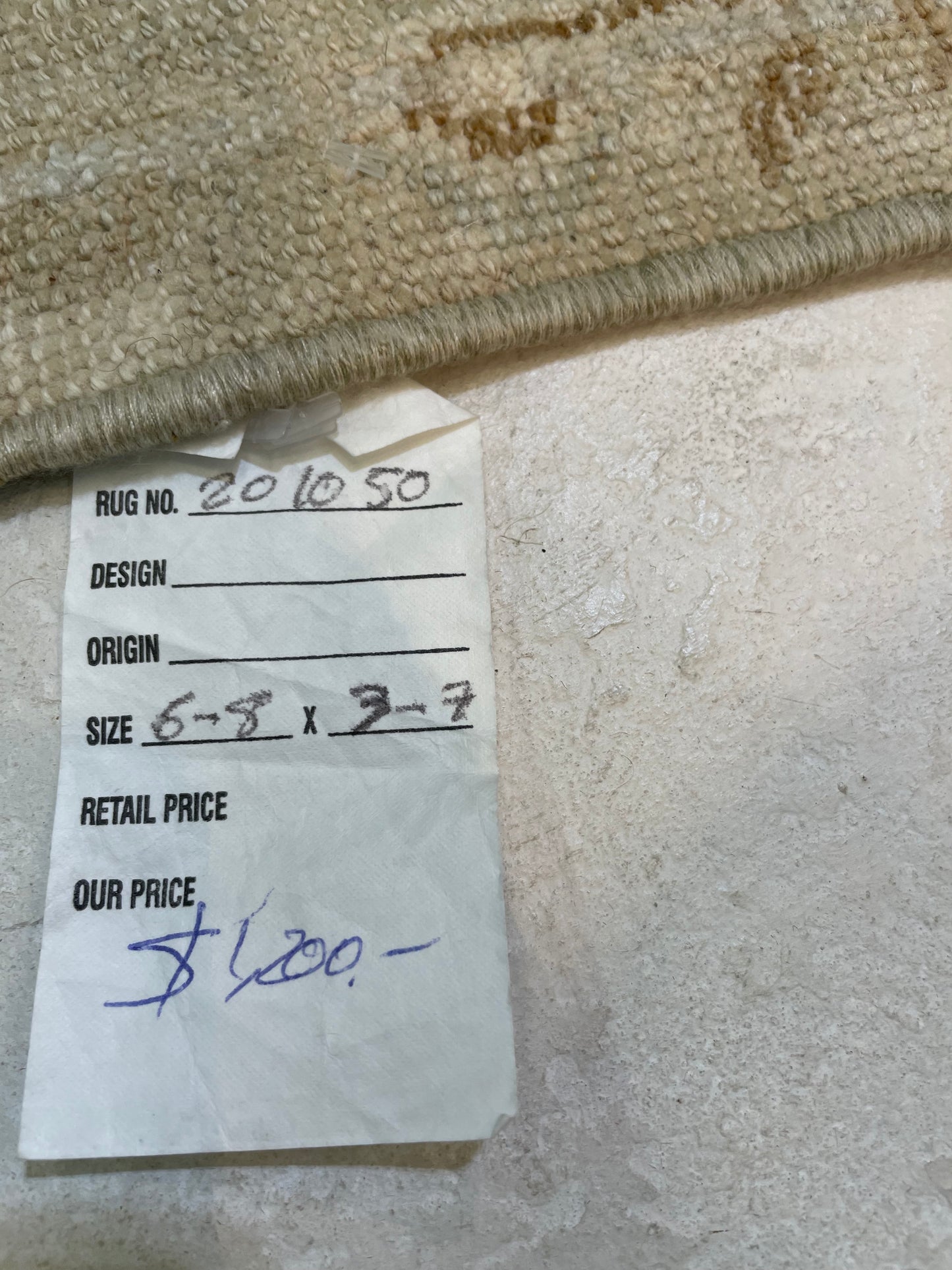 Hand-Knotted Wool Rug Turkish Oushak 3'7" x 6'8"