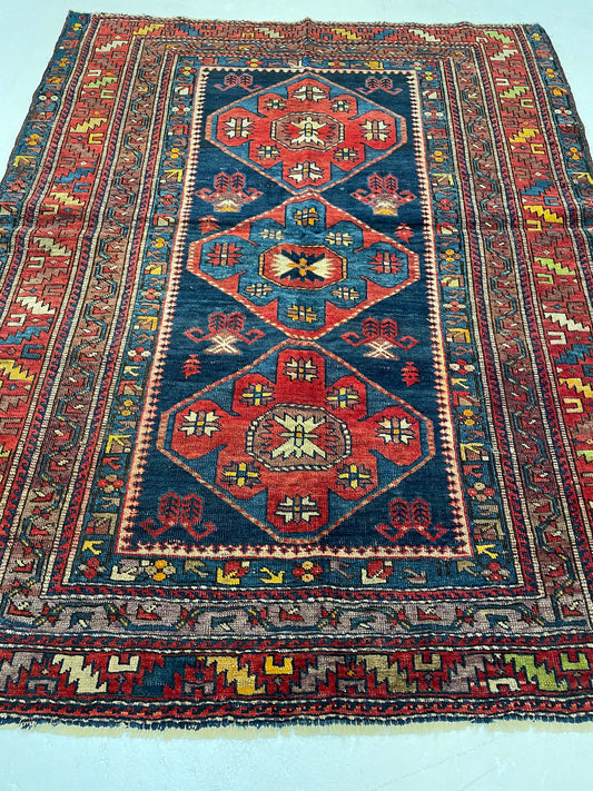Hand-Knotted Wool Rug Serapi 4' x 5'4"
