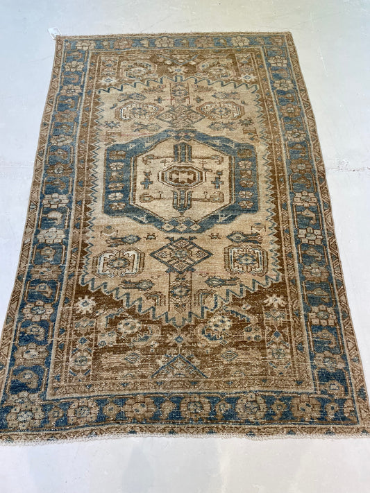 Hand-Knotted Wool Rug Turkish Oushak 3'11" x 6'1"