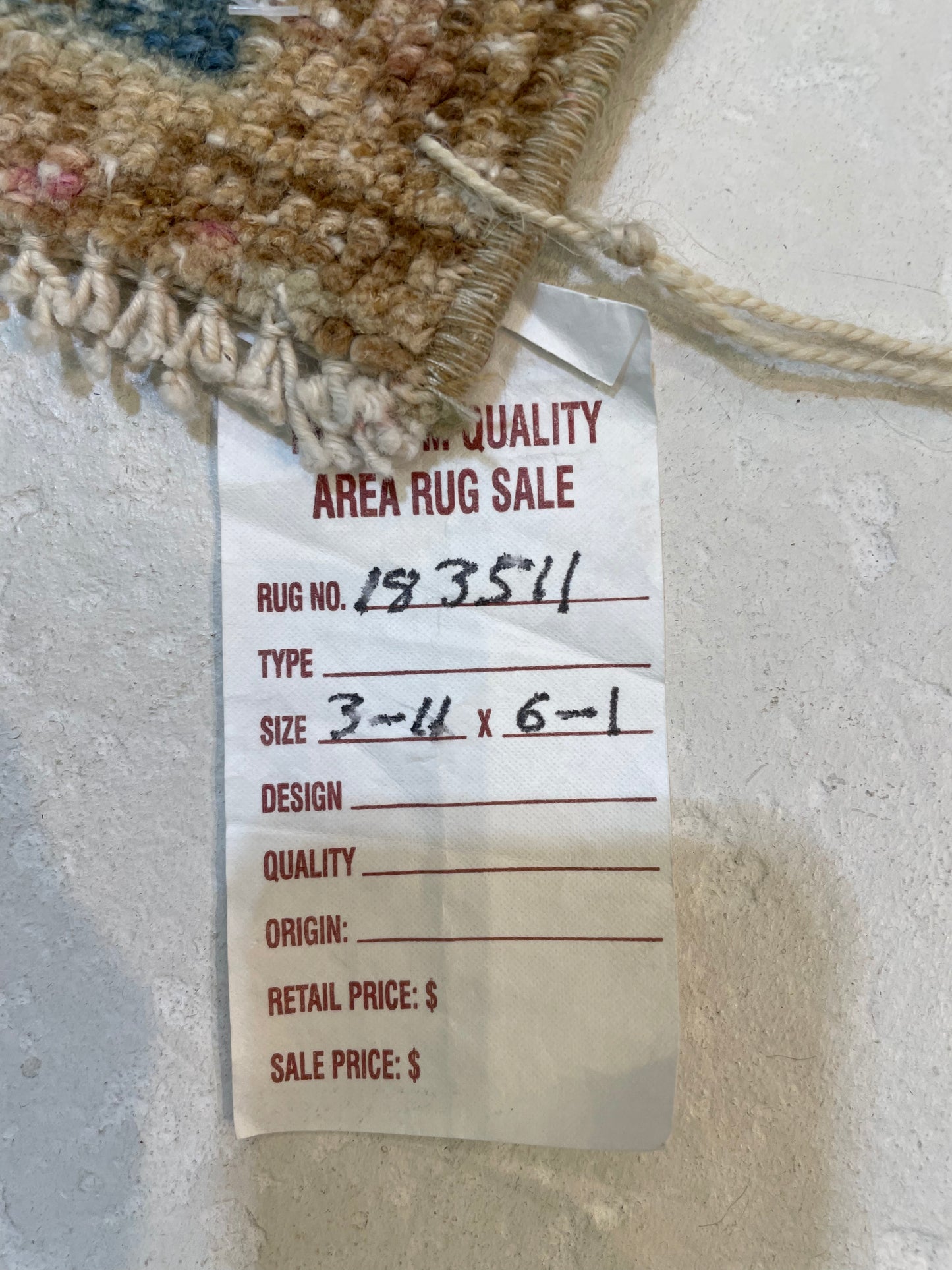 Hand-Knotted Wool Rug Turkish Oushak 3'11" x 6'1"