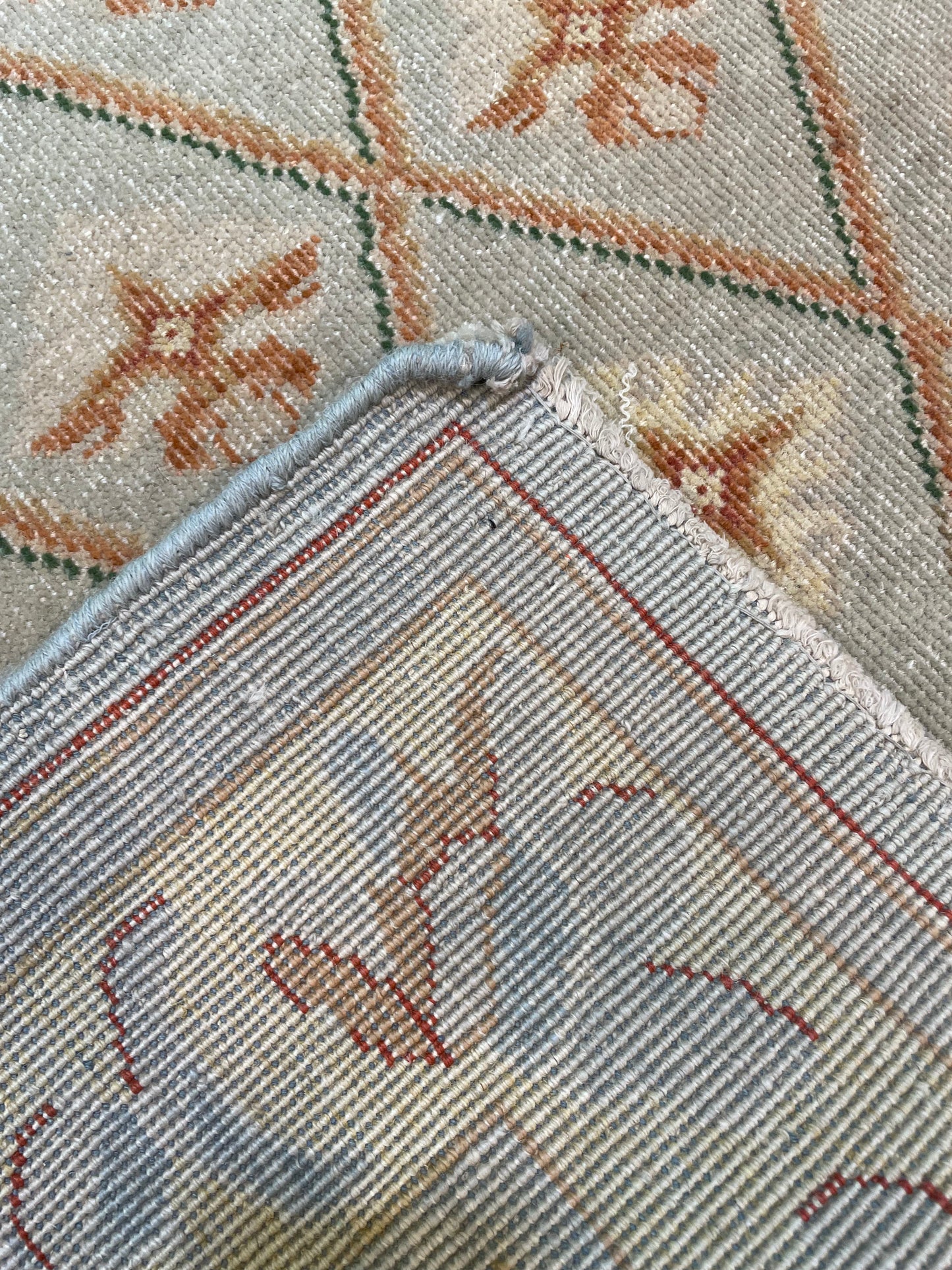 Hand-Knotted Wool Rug Turkish Oushak 4'4" x 7'