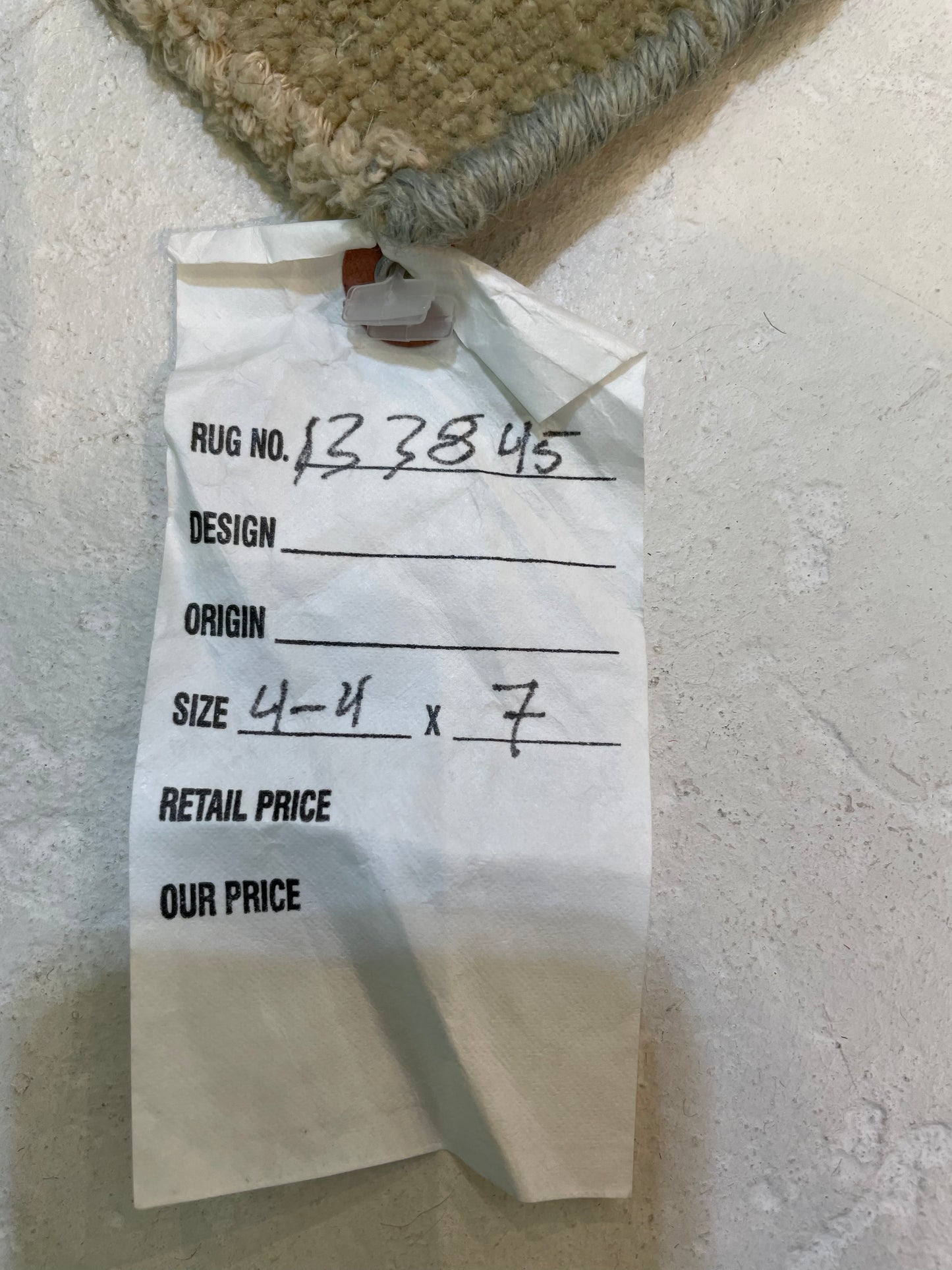 Hand-Knotted Wool Rug Turkish Oushak 4'4" x 7'