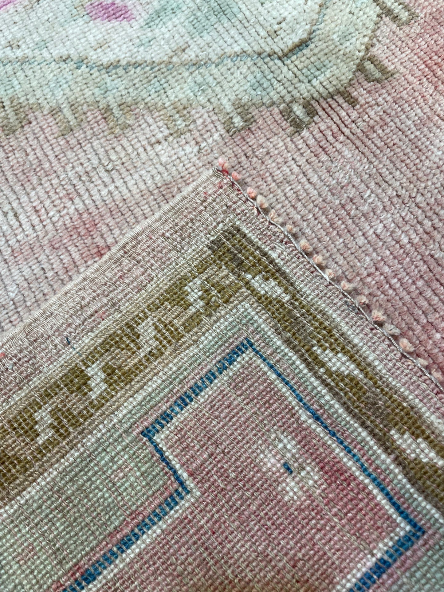 Hand-Knotted Wool Rug Turkish Oushak 3'6" x 6'