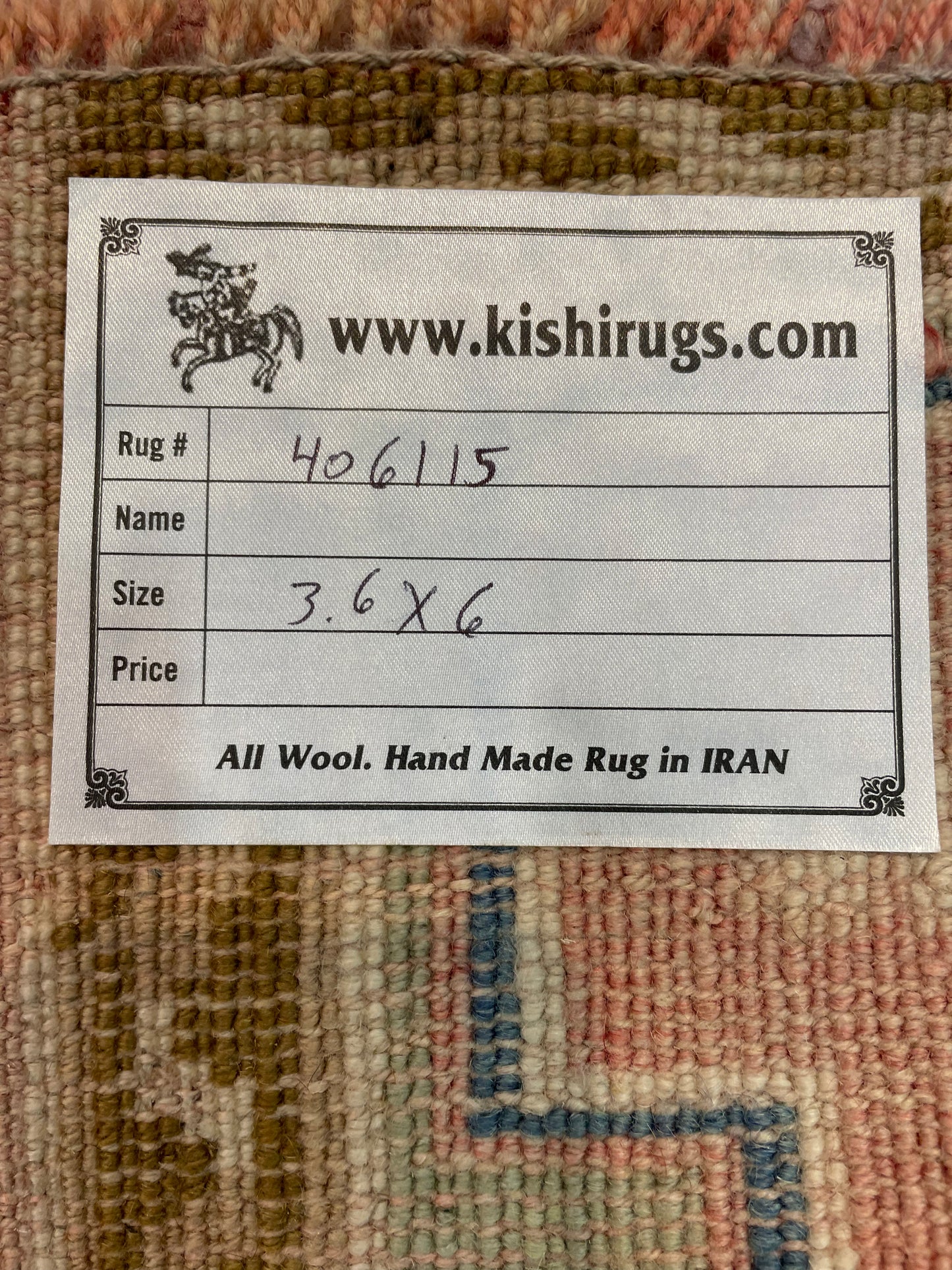 Hand-Knotted Wool Rug Turkish Oushak 3'6" x 6'