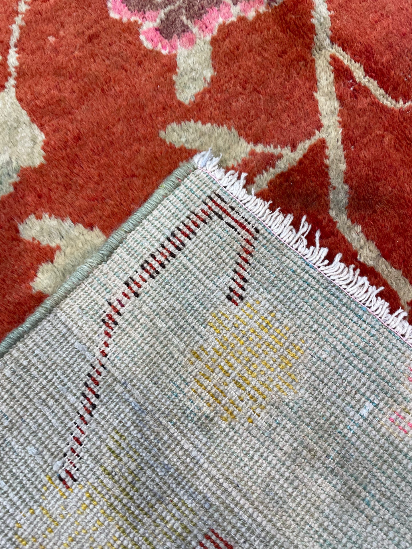 Hand-Knotted Wool Rug Turkish Oushak 4' x 7'8"