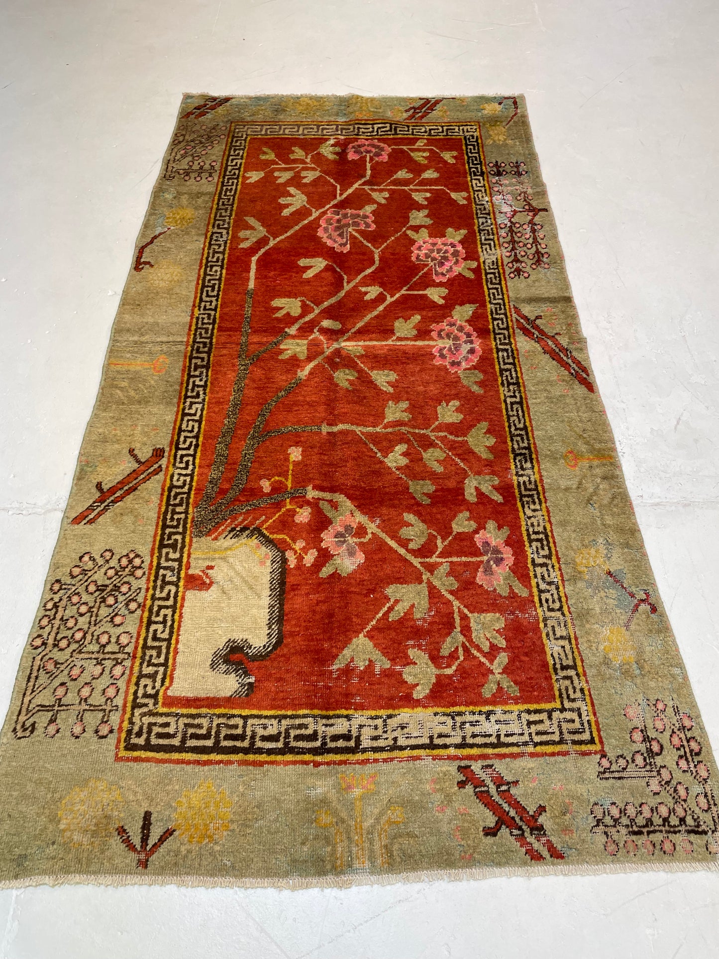 Hand-Knotted Wool Rug Turkish Oushak 4' x 7'8"