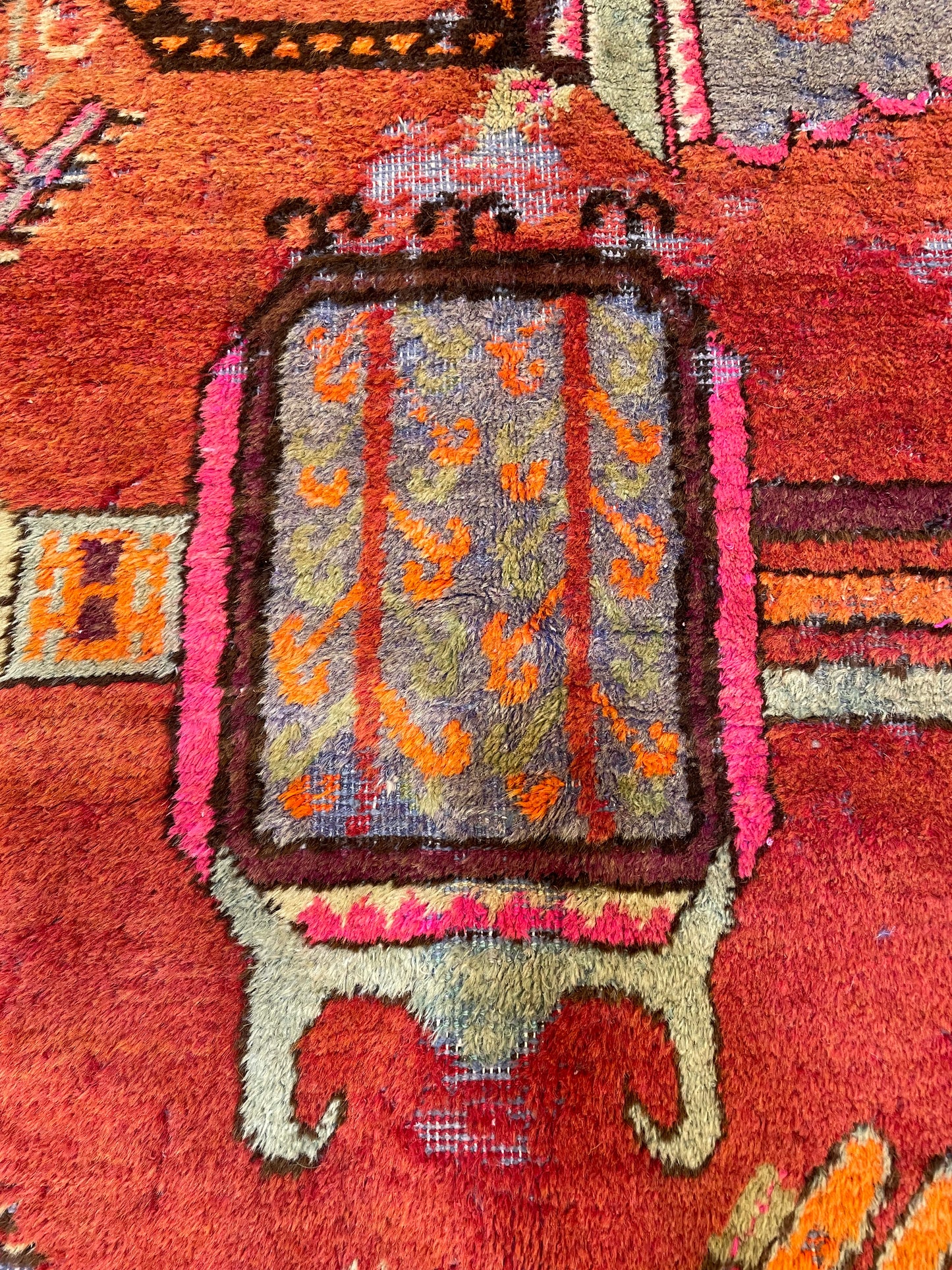 Hand-Knotted Wool Rug Turkish Oushak 4'10" x 7'7"