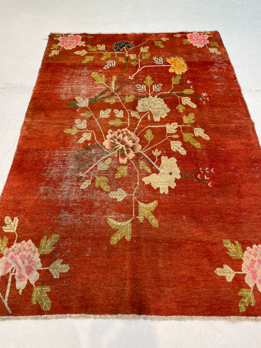 Hand-Knotted Wool Rug Khotan 4'9" x 7'