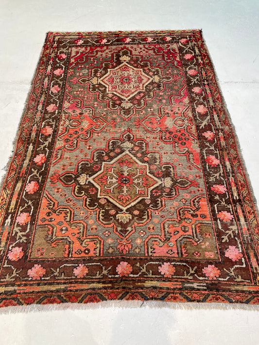 Hand-Knotted Wool Rug Khotan 4'2" x 6'