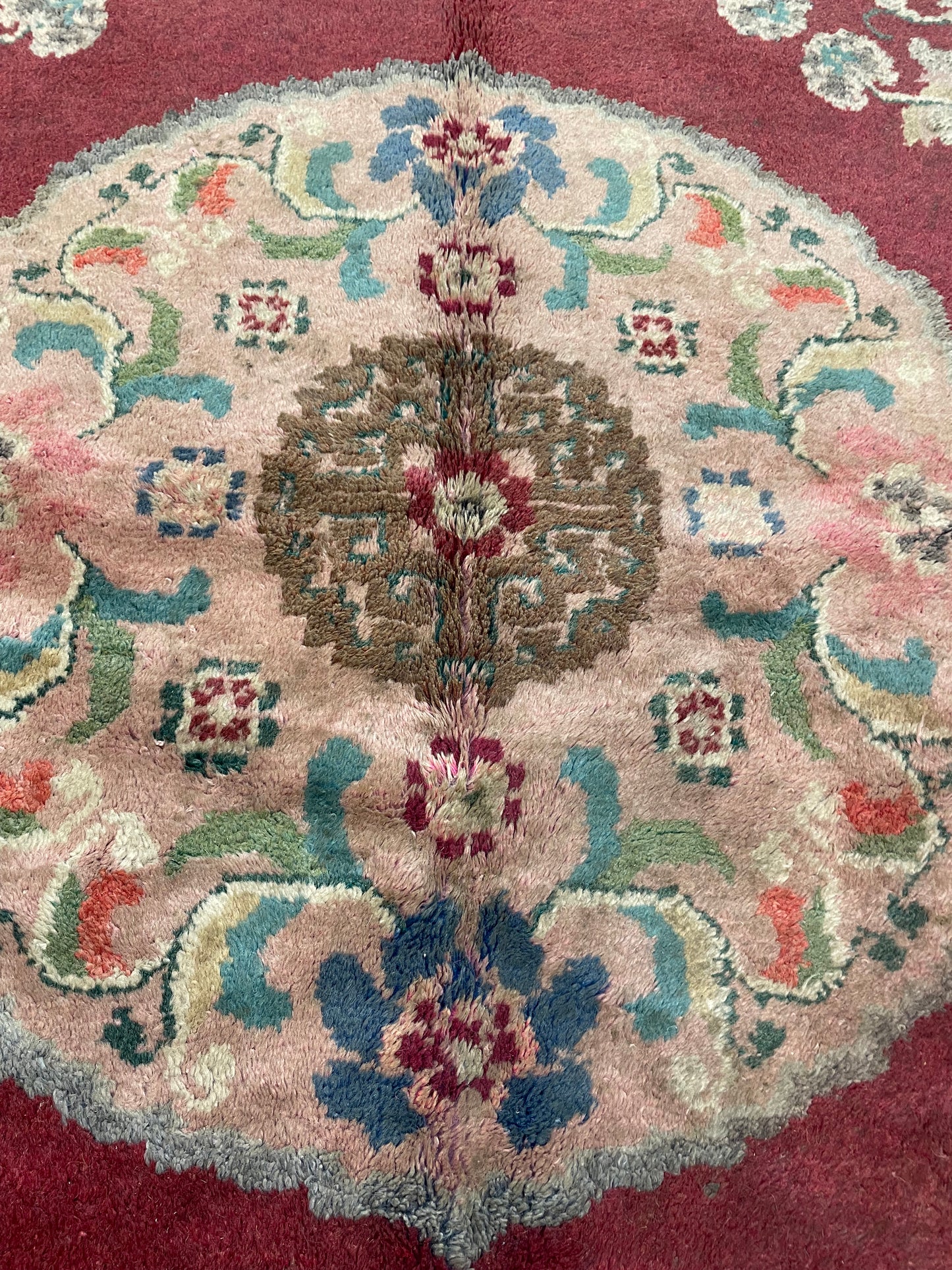 Hand-Knotted Wool Rug Mongolian 4'10" x 6'3"