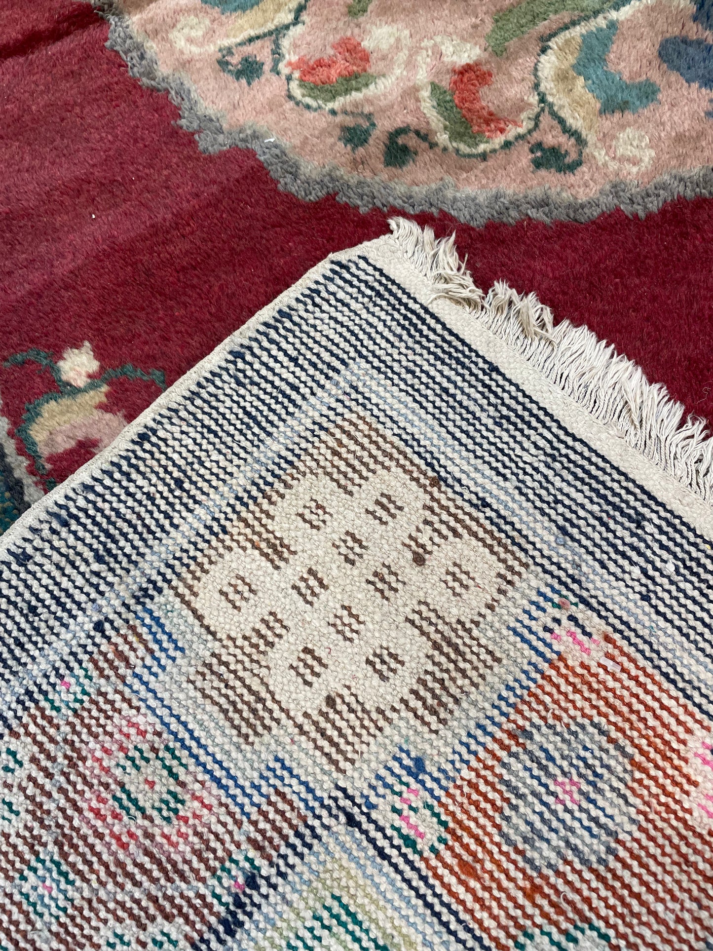 Hand-Knotted Wool Rug Mongolian 4'10" x 6'3"