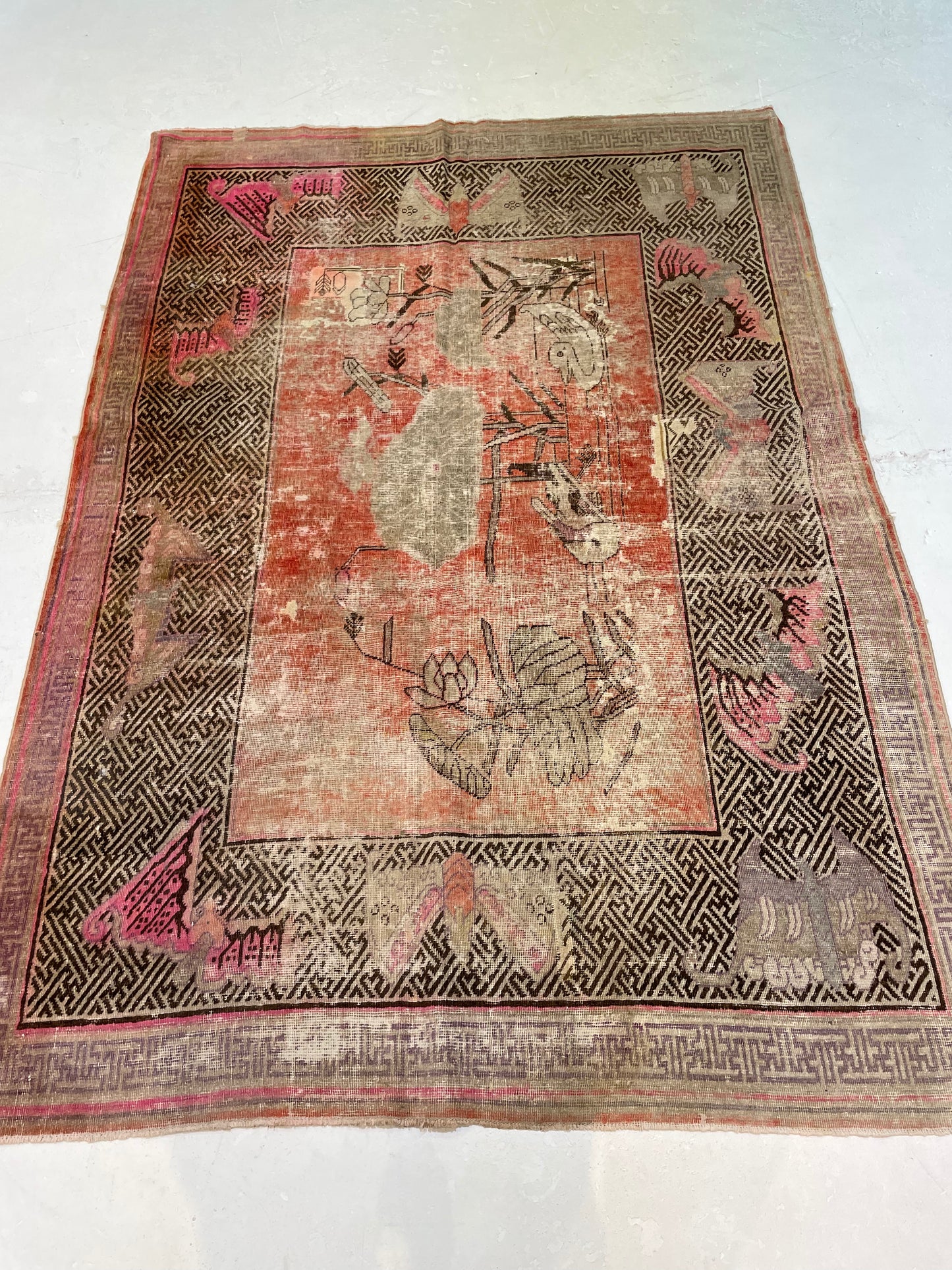 Hand-Knotted Wool Rug Khotan 4'7" x 6'6"