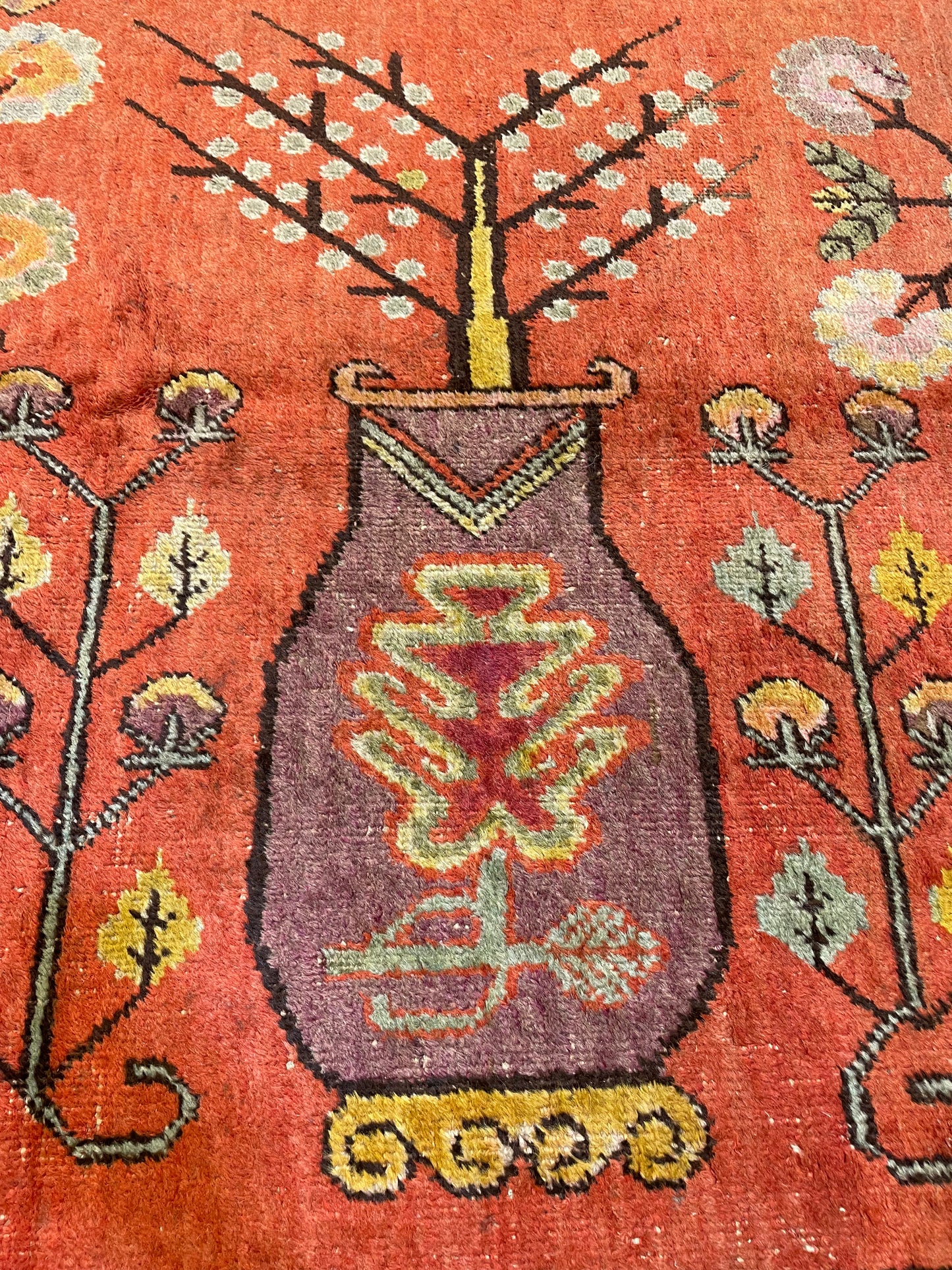 Hand-Knotted Wool Rug Khotan 5'7" x 8'8"