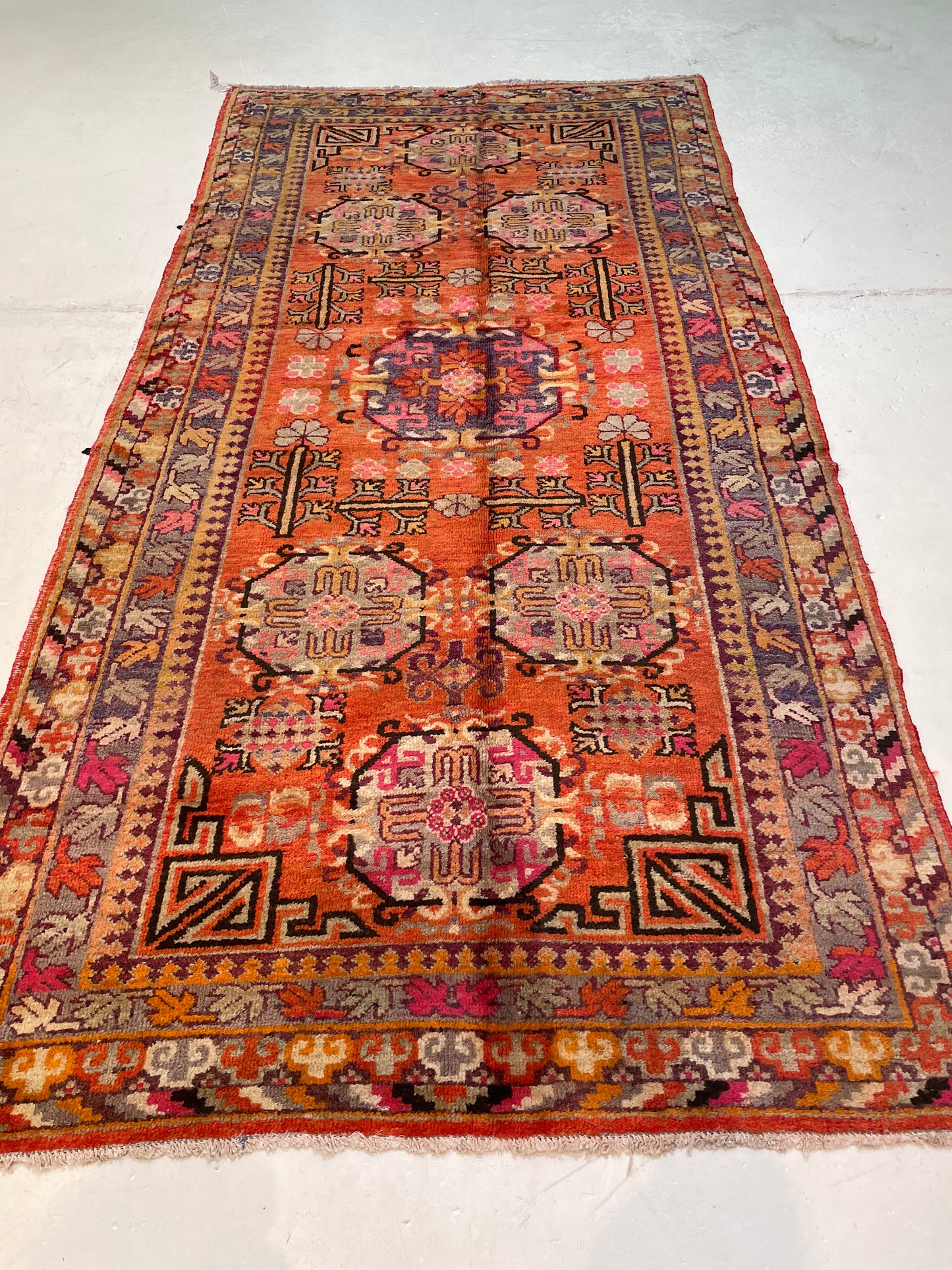 Hand-Knotted Wool Gallery Size Khotan 4'7" x 9'7"