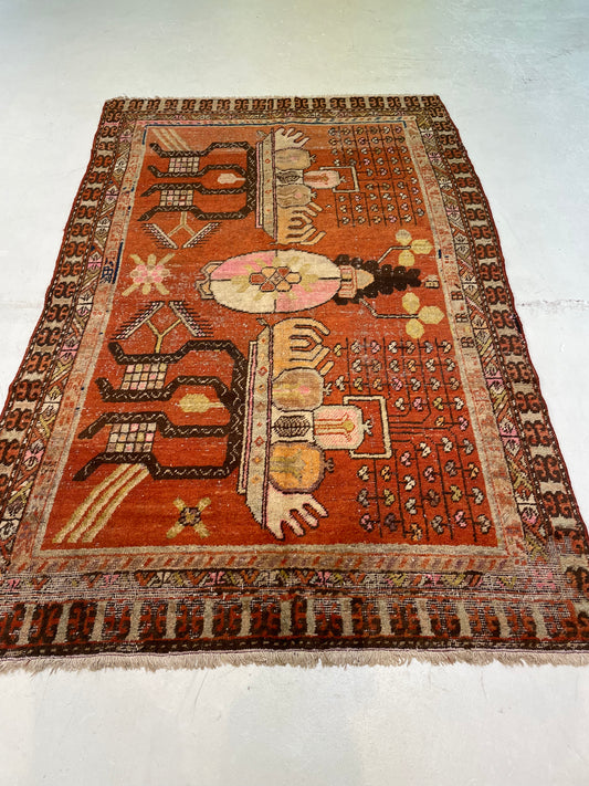Hand-Knotted Wool Rug Khotan 4'4" x 6'10"