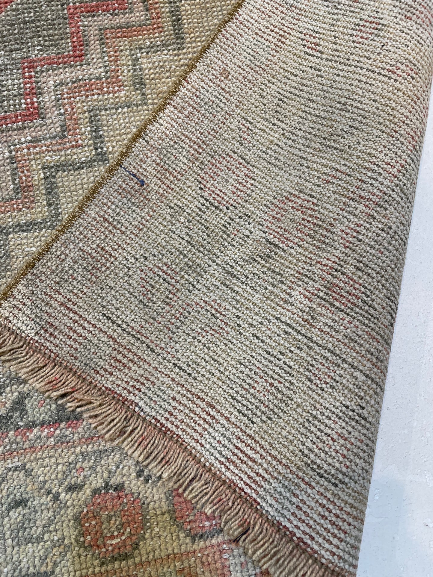 Hand-Knotted Wool Rug Turkish Oushak 3'8" x 6'3"