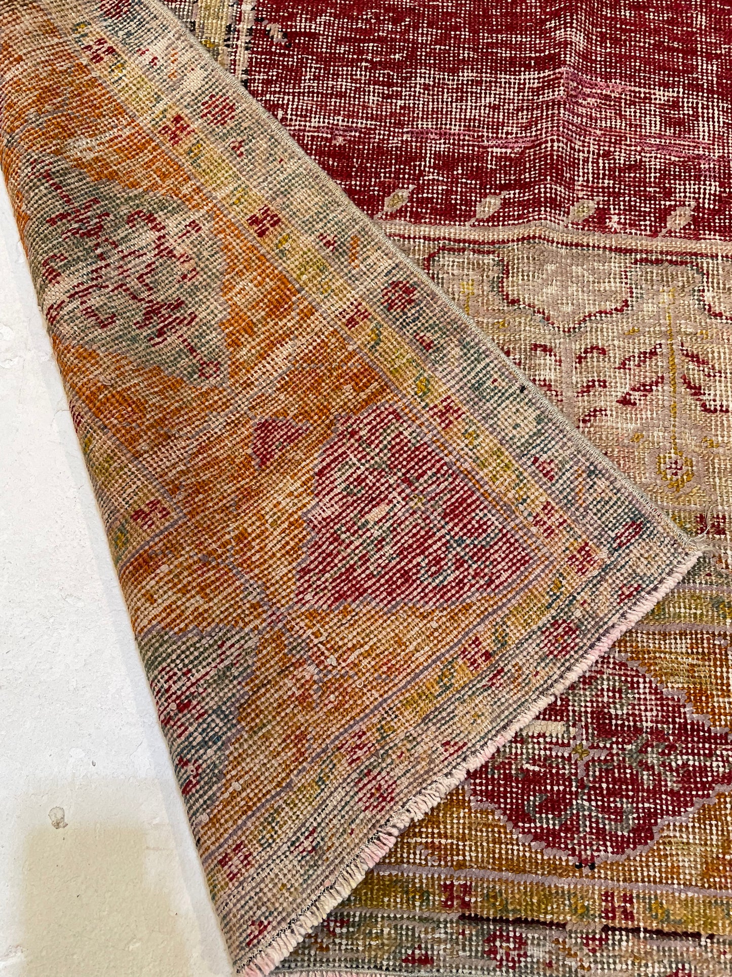 Hand-Knotted Wool Rug Turkish Oushak 3'4" x 5'1"