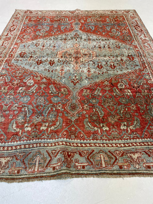 Hand-Knotted Wool Rug Persian Bijar 4' x 5'