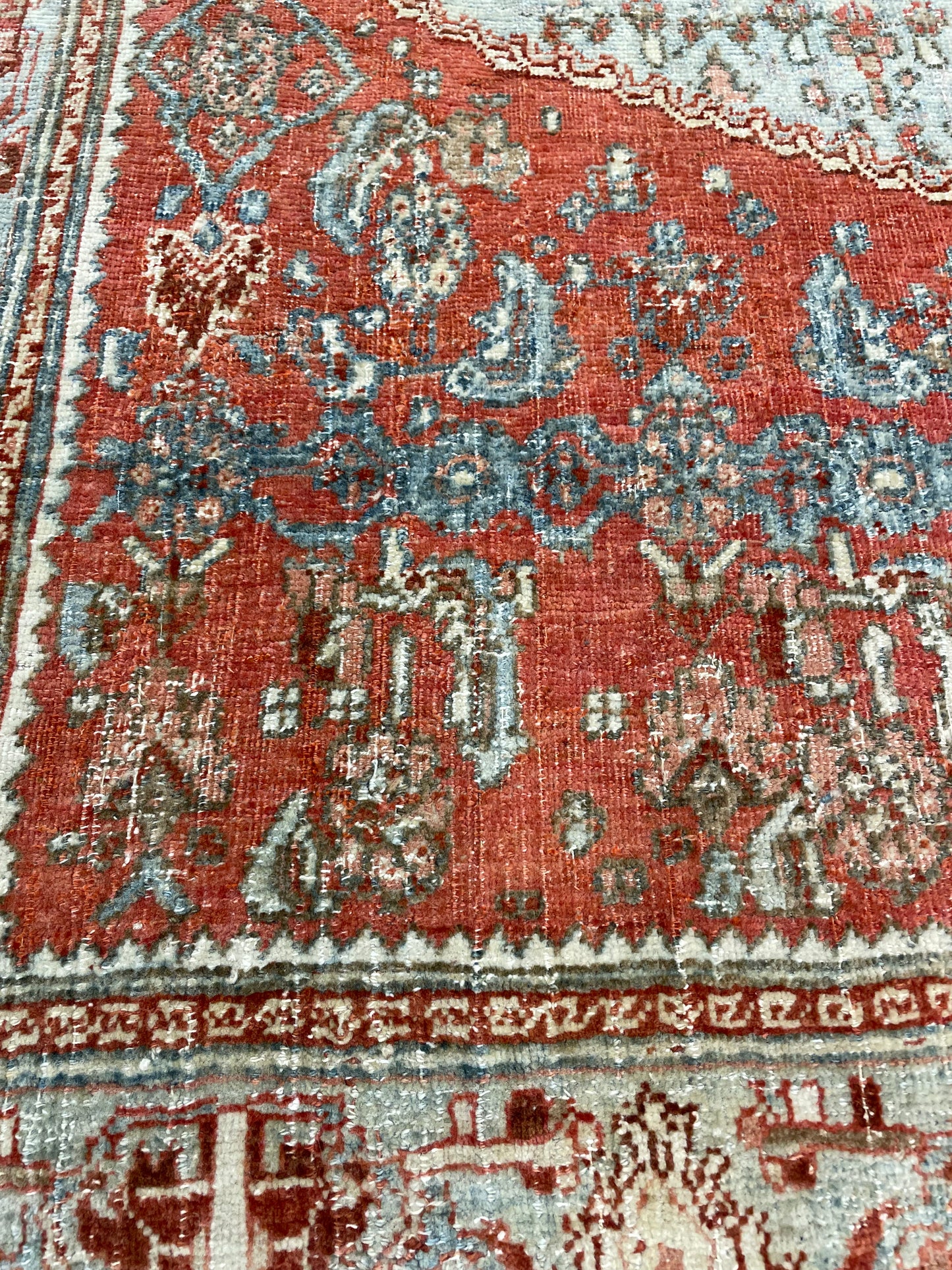 Hand-Knotted Wool Rug Persian Bijar 4' x 5'