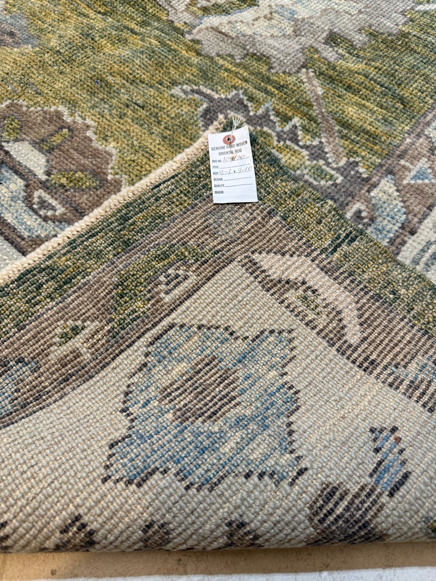 Hand-Knotted Wool Area Rug Turkish Oushak 8'1" x 9'10"