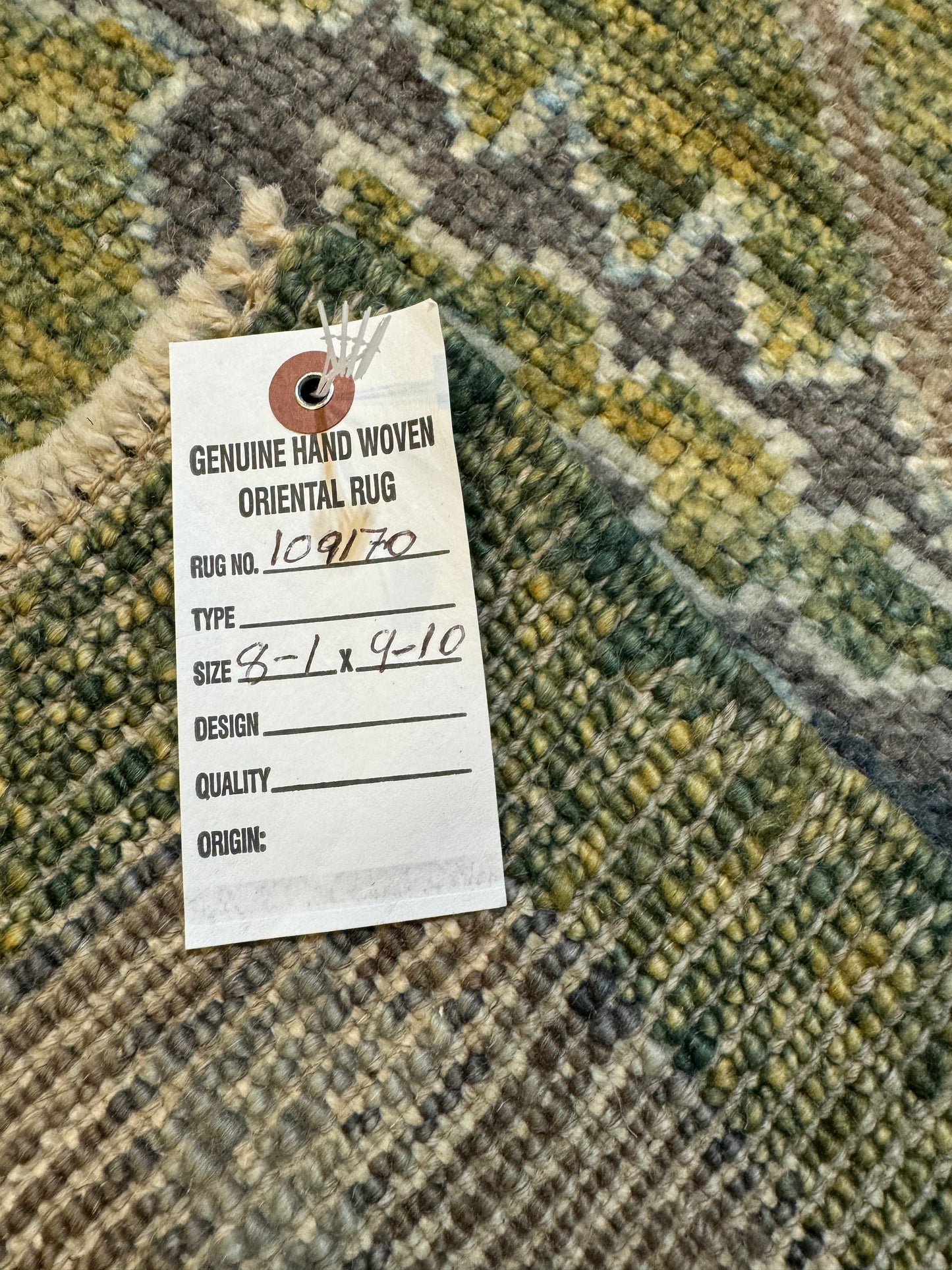 Hand-Knotted Wool Area Rug Turkish Oushak 8'1" x 9'10"