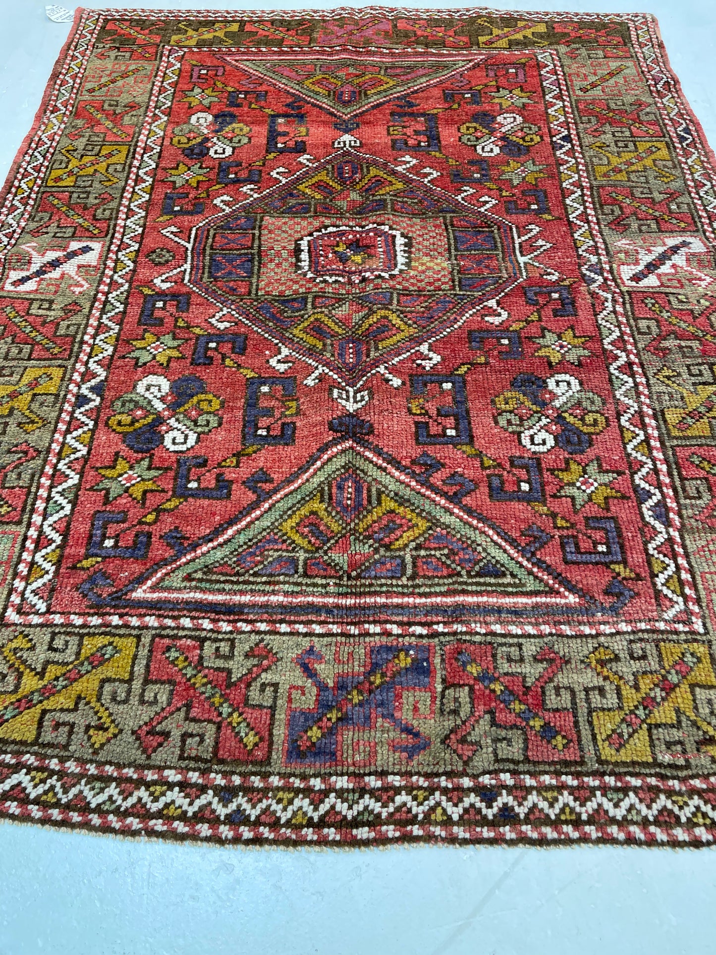 Hand-Knotted Wool Rug Turkish Oushak 3'10" x 5'2"