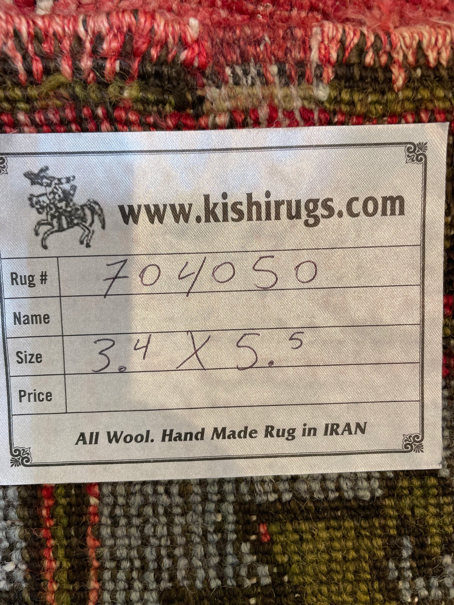 Hand-Knotted Wool Rug Turkish Oushak 3'4" x 5'5"