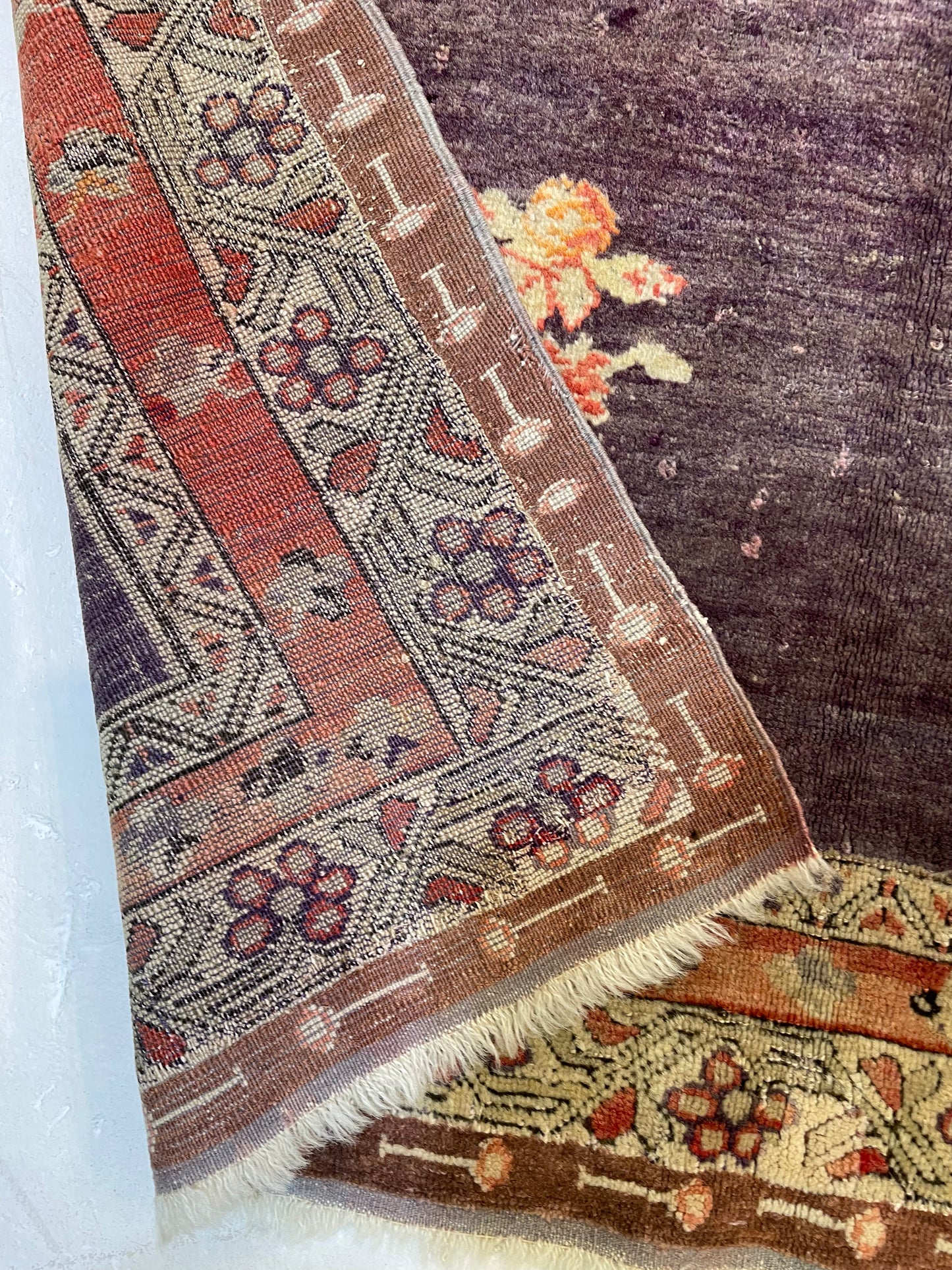 Hand-Knotted Wool Rug Turkish Oushak 3'4" x 5'2"