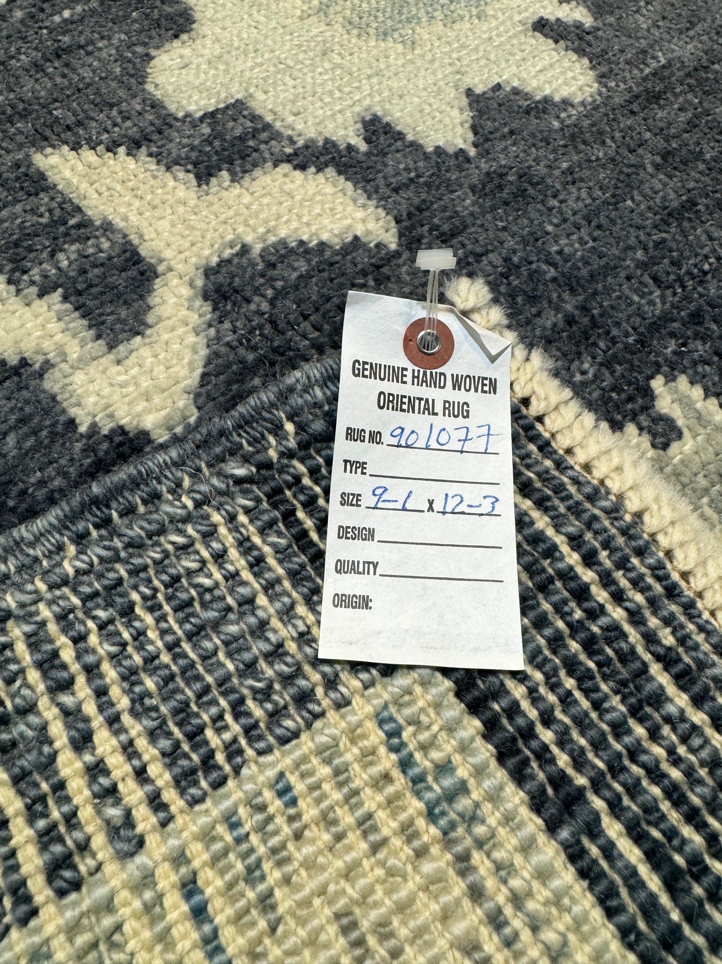 Hand-Knotted Wool Area Rug Turkish Oushak 9'1" x 12'3"