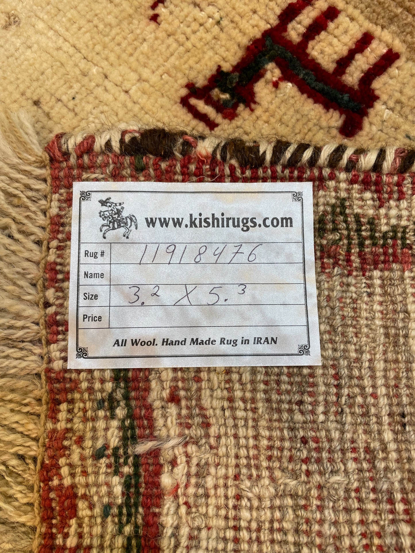 Hand-Knotted Wool Rug Persian Gabbeh 3'2" x 5'3"