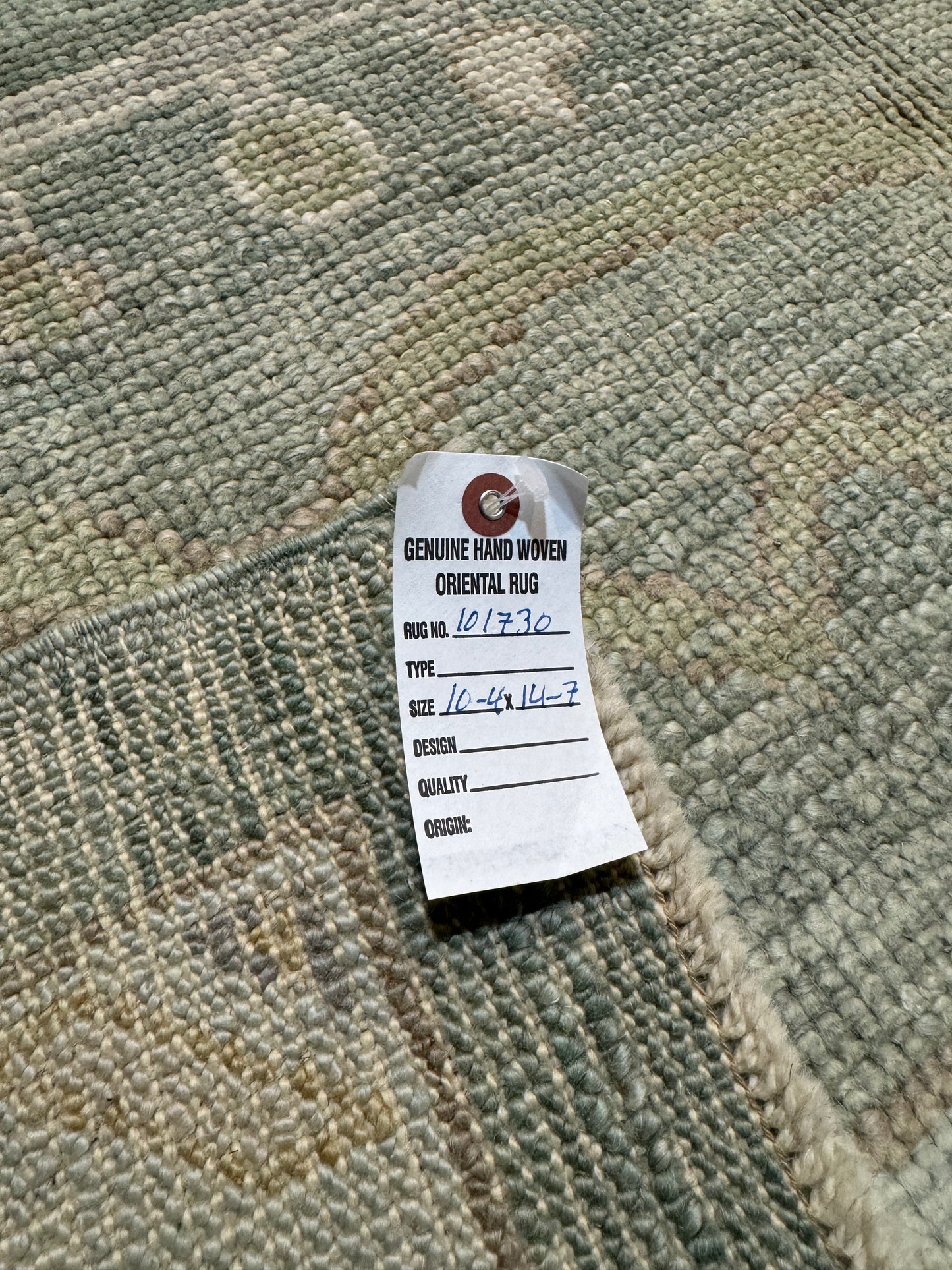 Hand-Knotted Wool Area Rug Turkish Oushak 10'4" x 14'7"