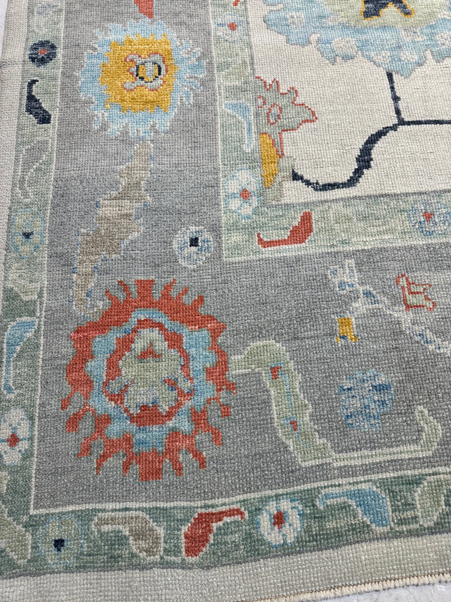 Hand-Knotted Wool Area Rug Turkish Oushak 10'2" x 13'10"
