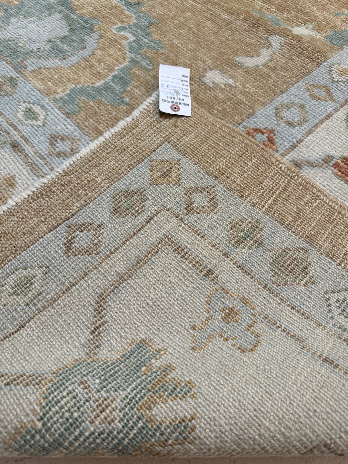 Hand-Knotted Wool Area Rug Turkish Oushak 10'1" x 13'8"
