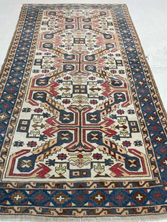 Hand-Knotted Wool Rug Turkish Oushak 3'4" x 5'10"