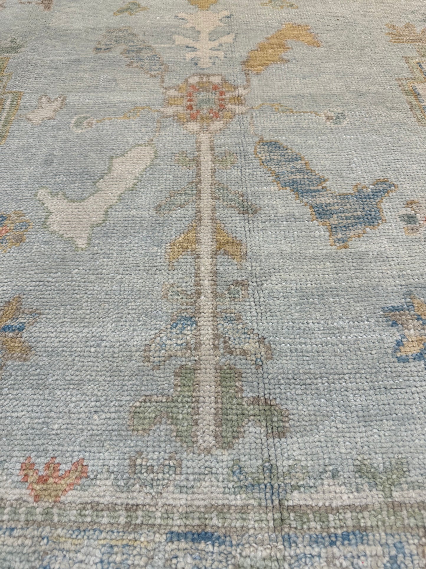 Hand-Knotted Wool Area Rug Turkish Oushak 9'5" x 12'8"